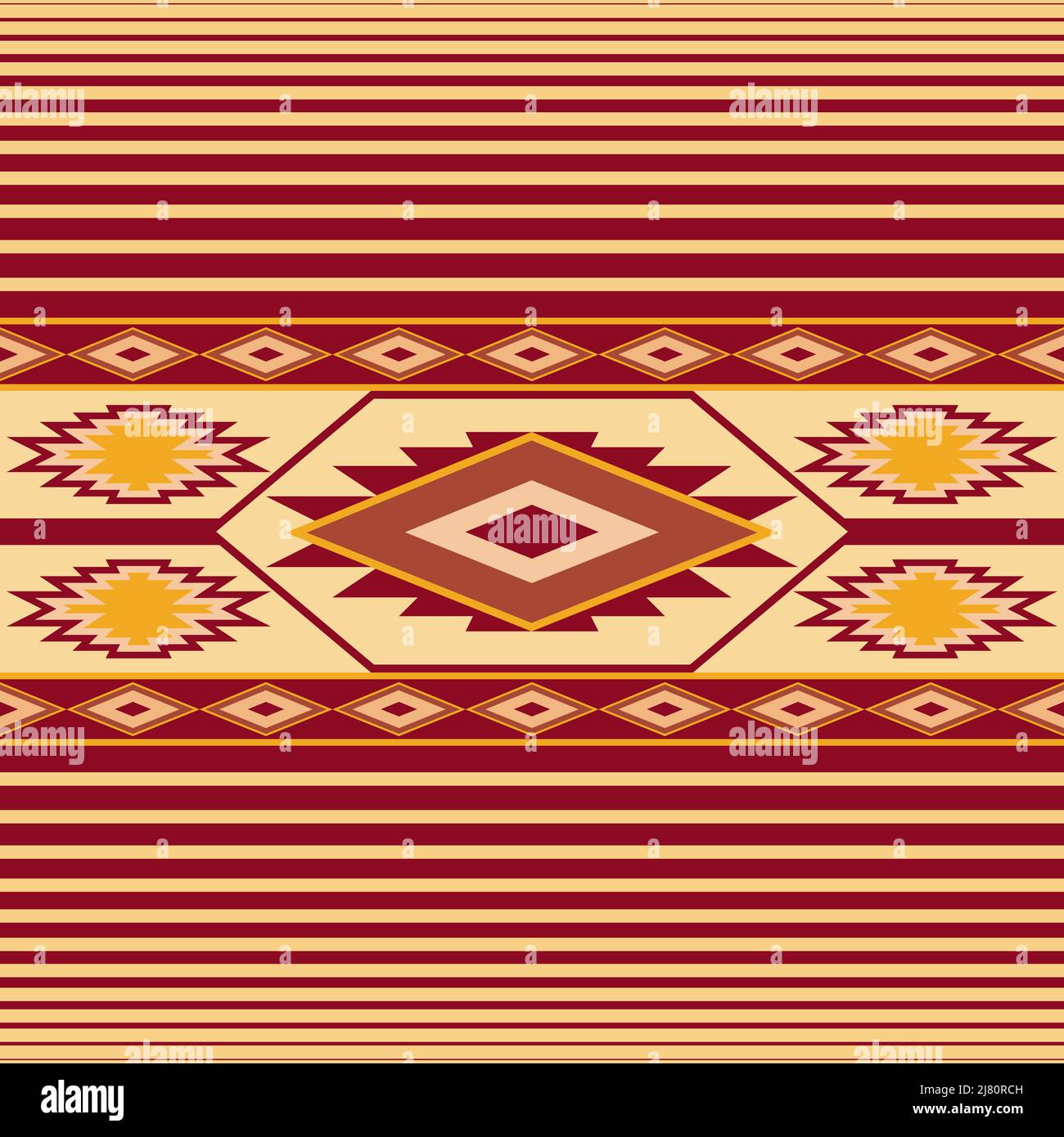 Design du sud-ouest répétition sans couture avec rayures et formes en losange - Illustration vectorielle Illustration de Vecteur Design du sud-ouest répétition sans couture avec rayures et formes en losange - Illustration vectorielle Illustration de Vecteur