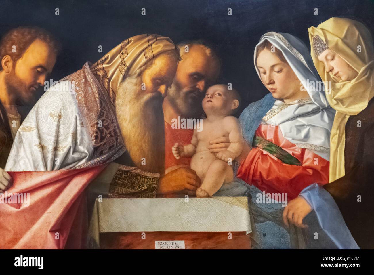 Peinture intitulée 'la circoncision' par l'artiste italien Giovanni Bellini en date de 1500 Banque D'Images