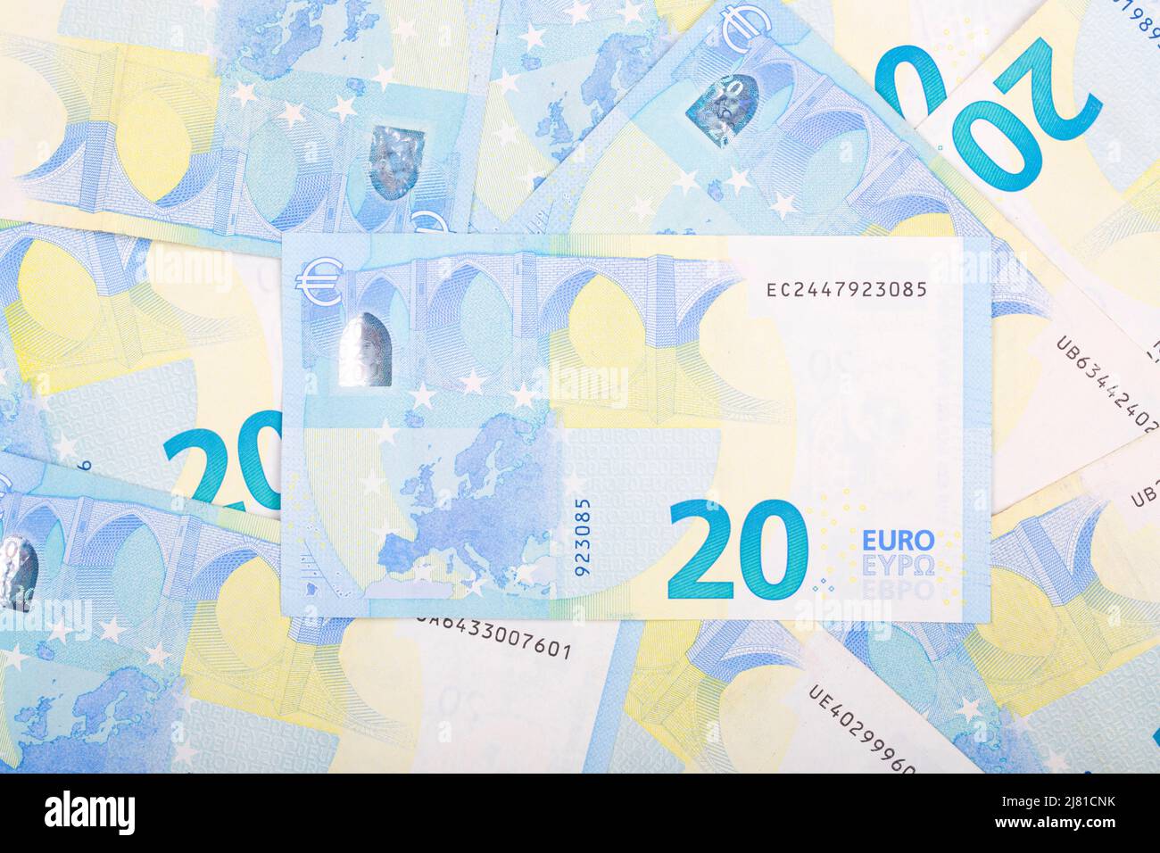 Monnaie européenne - 20 euros - un contexte d'affaires Banque D'Images