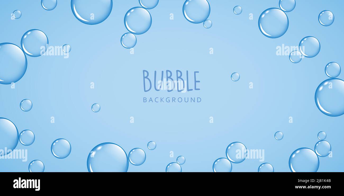 bordure bleue de la bulle de savon isolée sur fond blanc Illustration de Vecteur