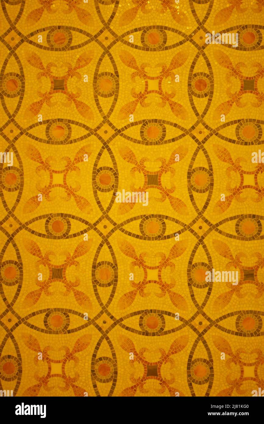 Carreaux muraux géométriques dans le design islamique, Qasr al Watan, le palais présidentiel des Émirats arabes Unis, Abu Dhabi, eau Banque D'Images