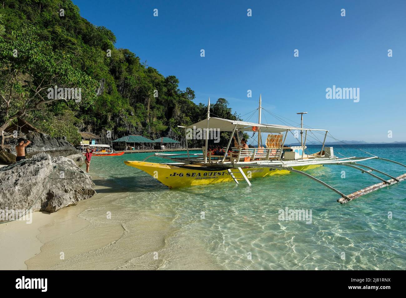 Coron, Philippines - 2022 mai : saut d'île à Coron le 9 mai 2022 à Palawan, Philippines. Banque D'Images