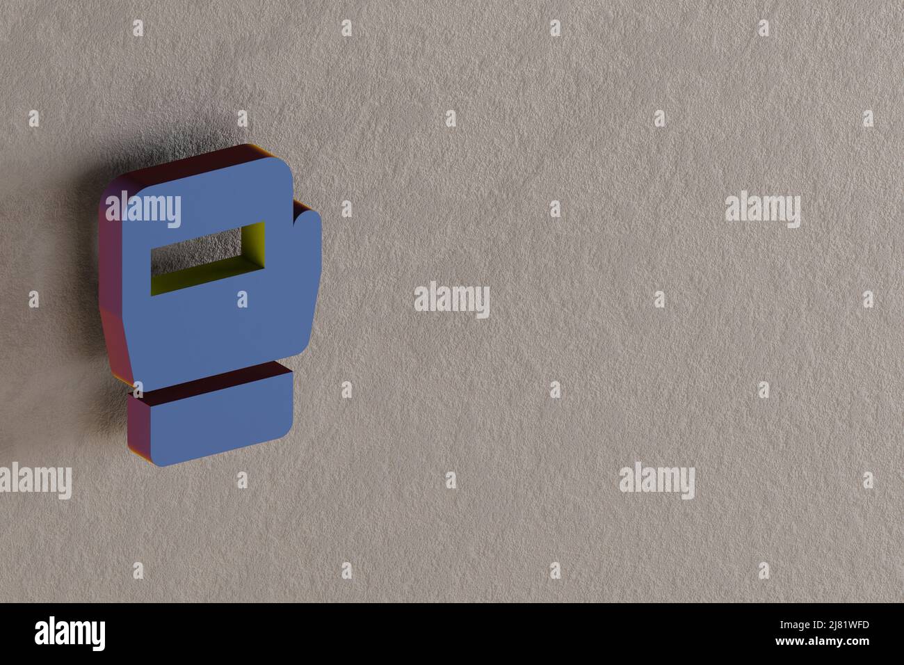 Belles illustrations abstraites Blue Sports MMA symbole icônes sur un fond de mur. 3d illustration du rendu. Motif d'arrière-plan pour la conception. Banque D'Images
