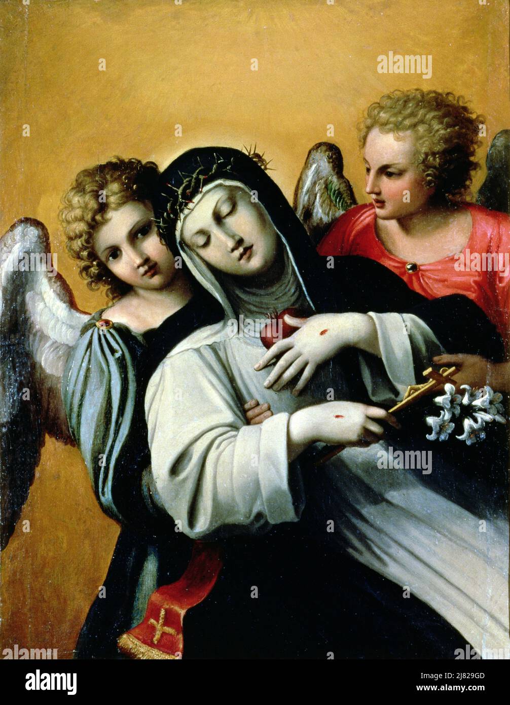 Plaque Maiolica représentant l'enlèvement de Helen de Troy, italienne, 16th siècle (céramique); Museo Nazionale del Bargello, Florence, Toscane, Italie; hors copyright. Banque D'Images