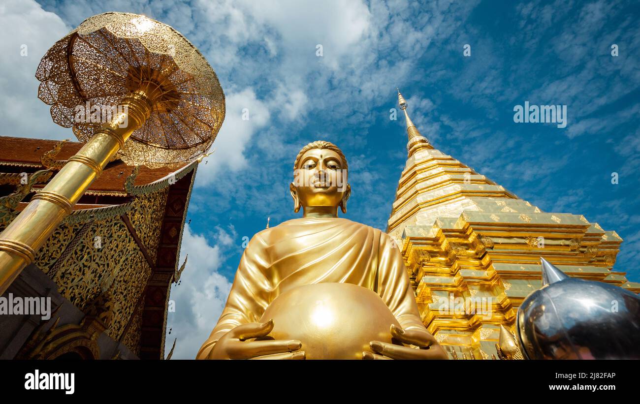 Wat Phra Que Doi Suthep Temple Bouddhiste À Chiang Mai, Thaïlande. Banque D'Images