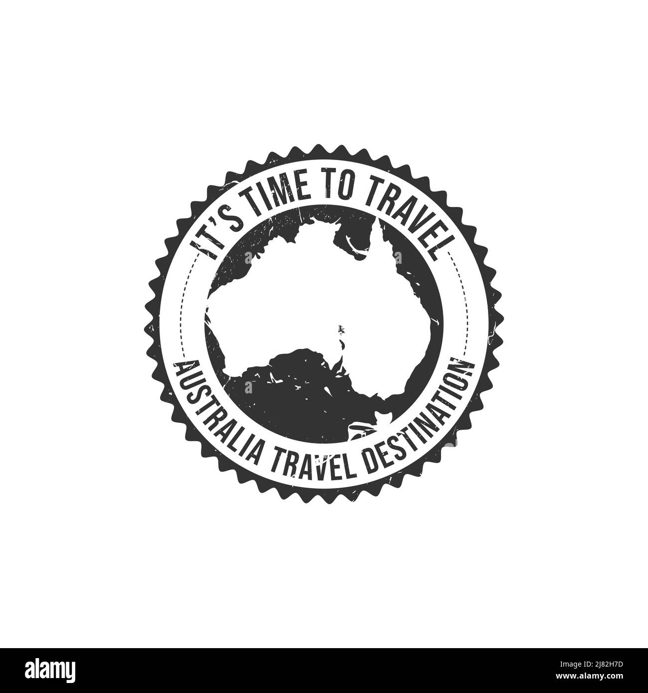 Gratrez le tampon en caoutchouc avec le texte icône Australie carte destination de voyage inscrit à l'intérieur du tampon. Australie destination voyage grunge timbre Illustration de Vecteur