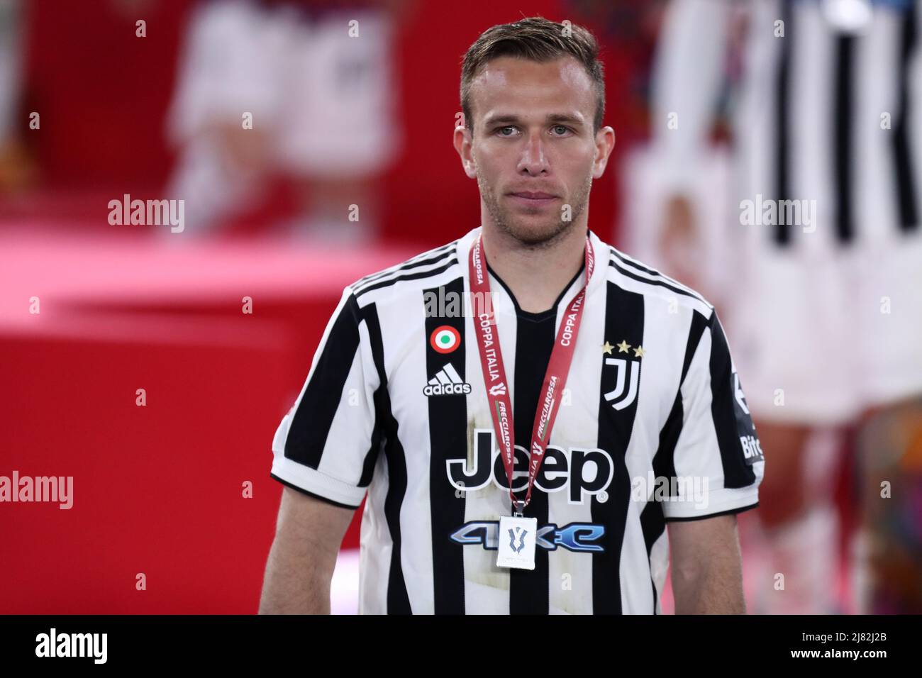 Arthur de Juventus FC regarde pendant le match final de Coppa Italia entre Juventus FC et FC Internazionale au Stadio Olimpico le 11 mai 2022 à Rome, Italie. Banque D'Images