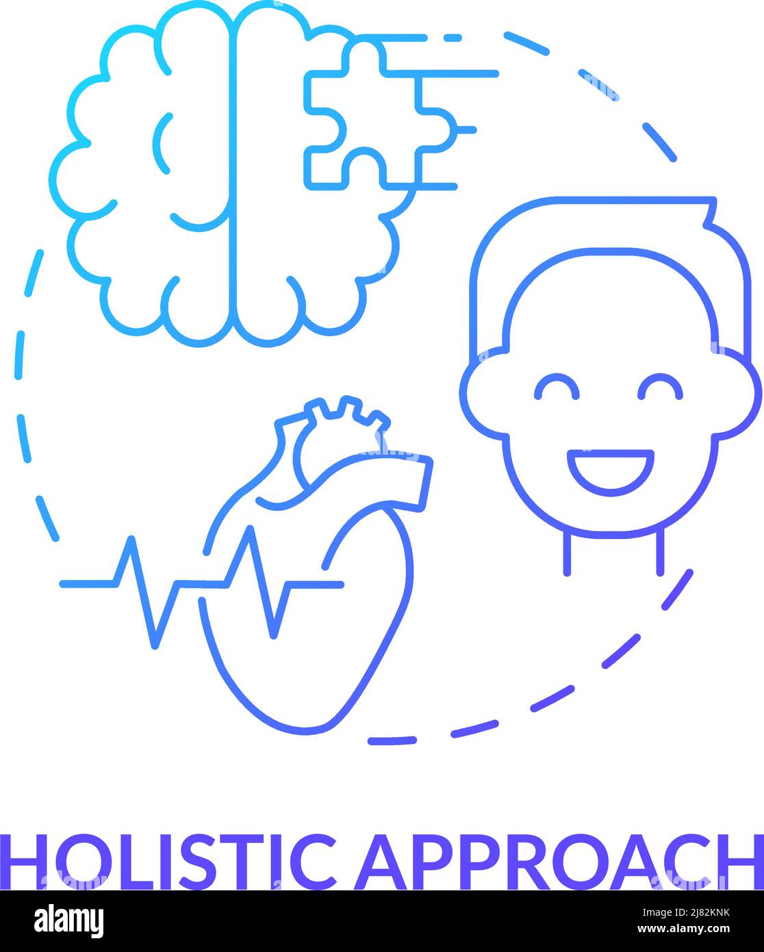 Icône de concept de gradient bleu d'approche holistique Illustration de Vecteur