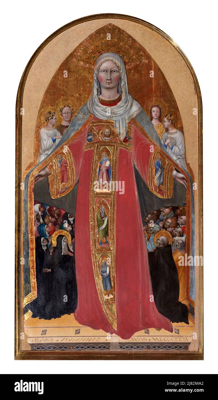 Madonna del manto - tempera su tavola - Giovanni di Paolo - 1436 - Siena, Italia, chiesa di San Clemente in S. Maria dei Servi Banque D'Images