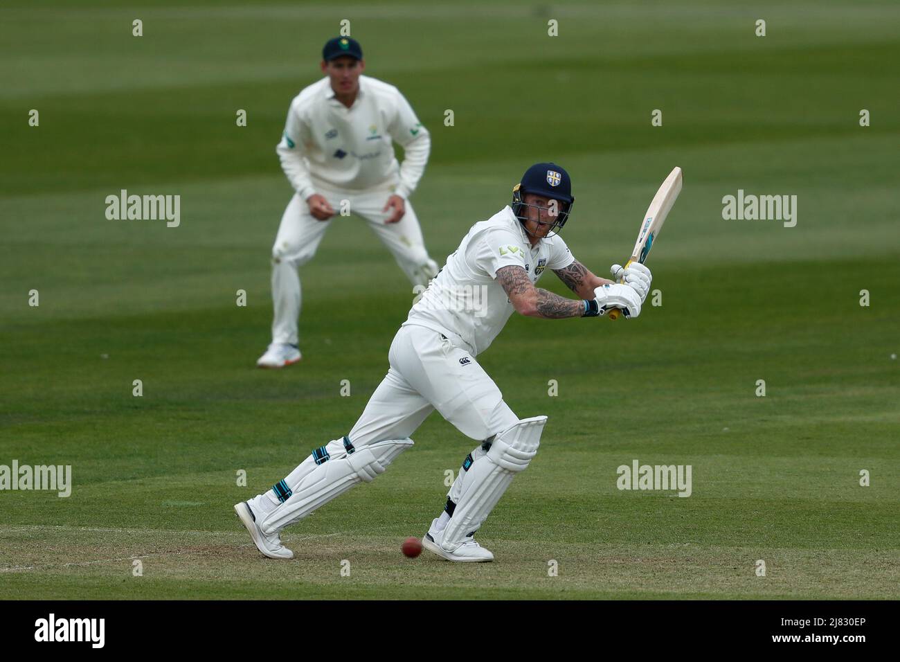 CHESTER LE STREET, ROYAUME-UNI. MAI 12th Ben Stokes de Durham chauves-souris pendant le LV= County Championship Match entre Durham County Cricket Club et Glamorgan County Cricket Club à Emirates Riverside, Chester le Street, le jeudi 12th mai 2022. (Crédit : will Matthews | MI News) crédit : MI News & Sport /Alay Live News Banque D'Images