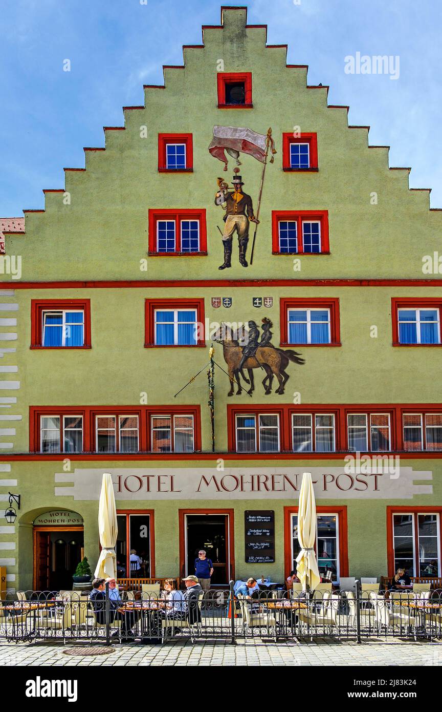Façade, Hôtel Mohren-Post, Wangen im Allgaeu, Bade-Wurtemberg, Allemagne Banque D'Images