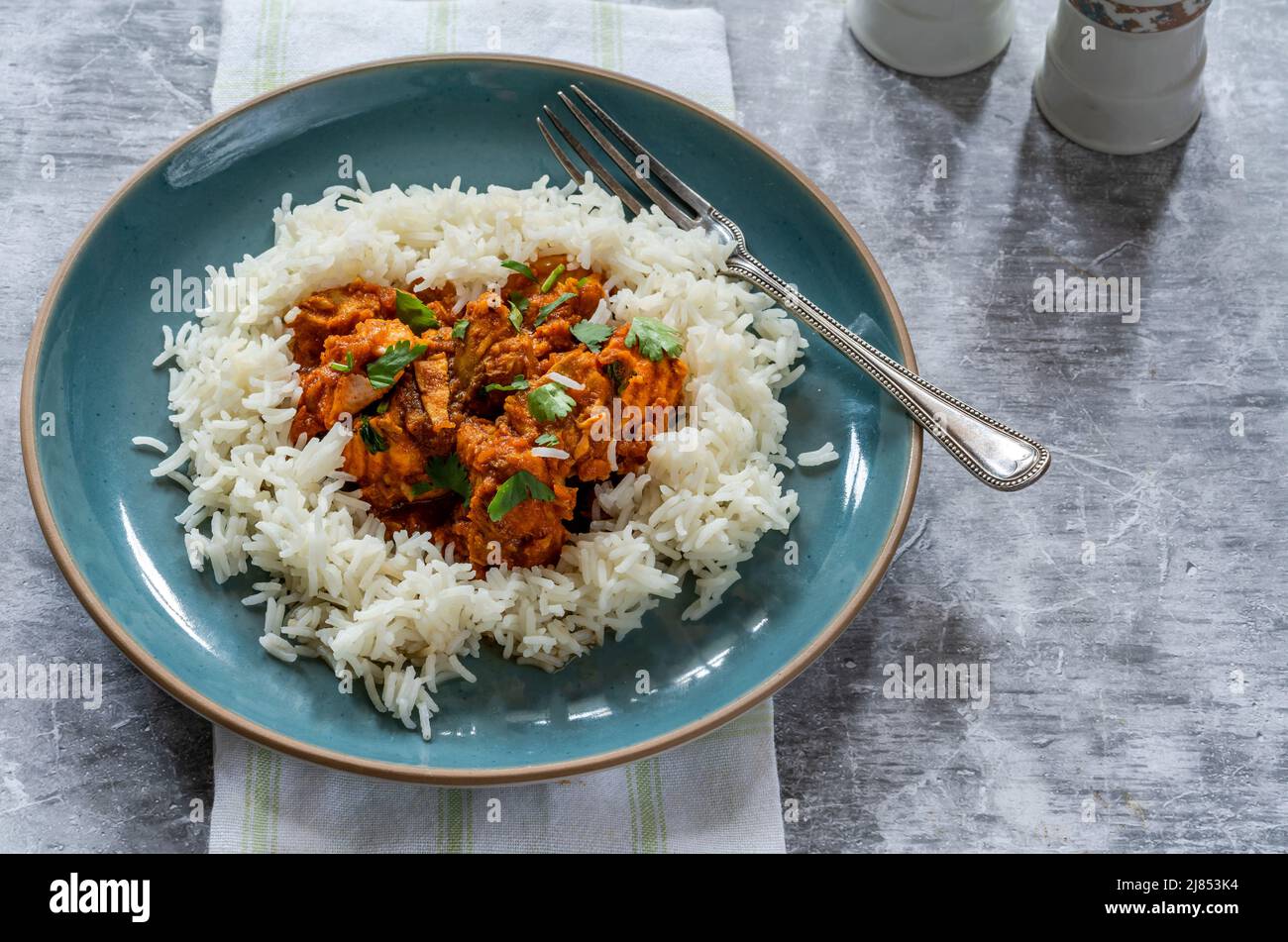 Pates de poisson Parsi au riz - délicieux curry de la communauté Parsi à Bombay Banque D'Images