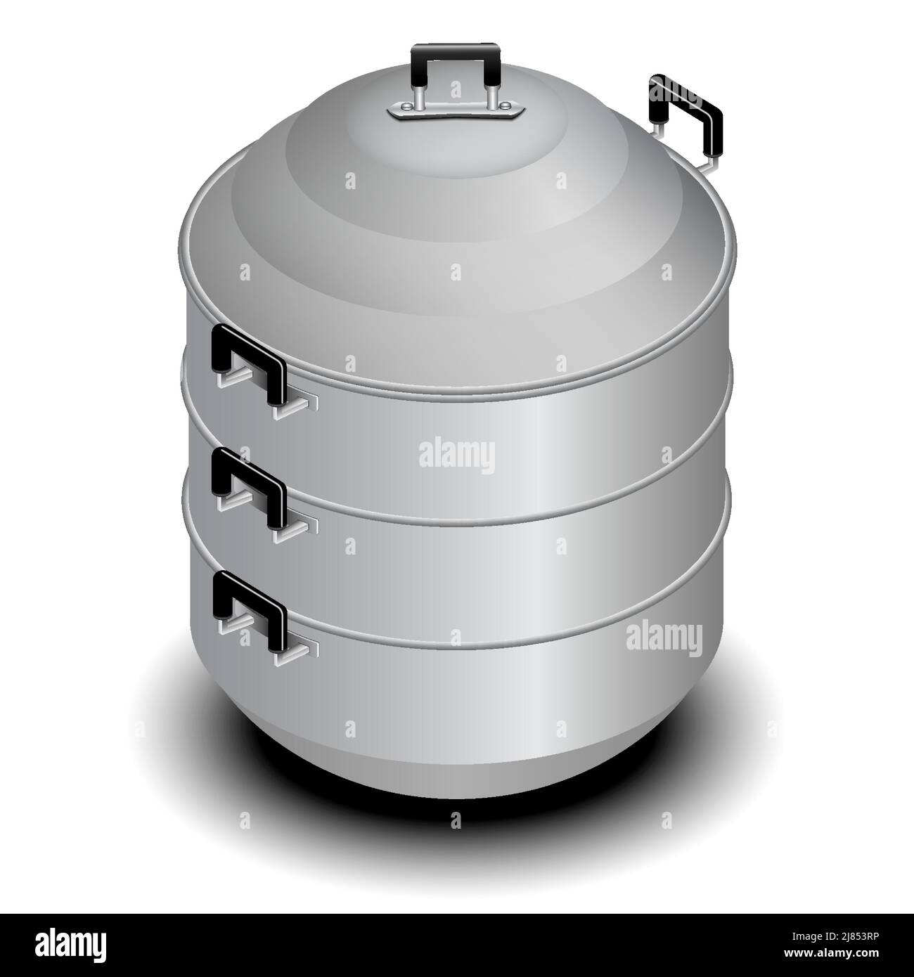 Illustration vectorielle.pot à vapeur rétro isolé sur fond blanc.Un pot à vapeur peut être utilisé pour cuire une variété de repas, y compris des boulettes et des petits pains Illustration de Vecteur