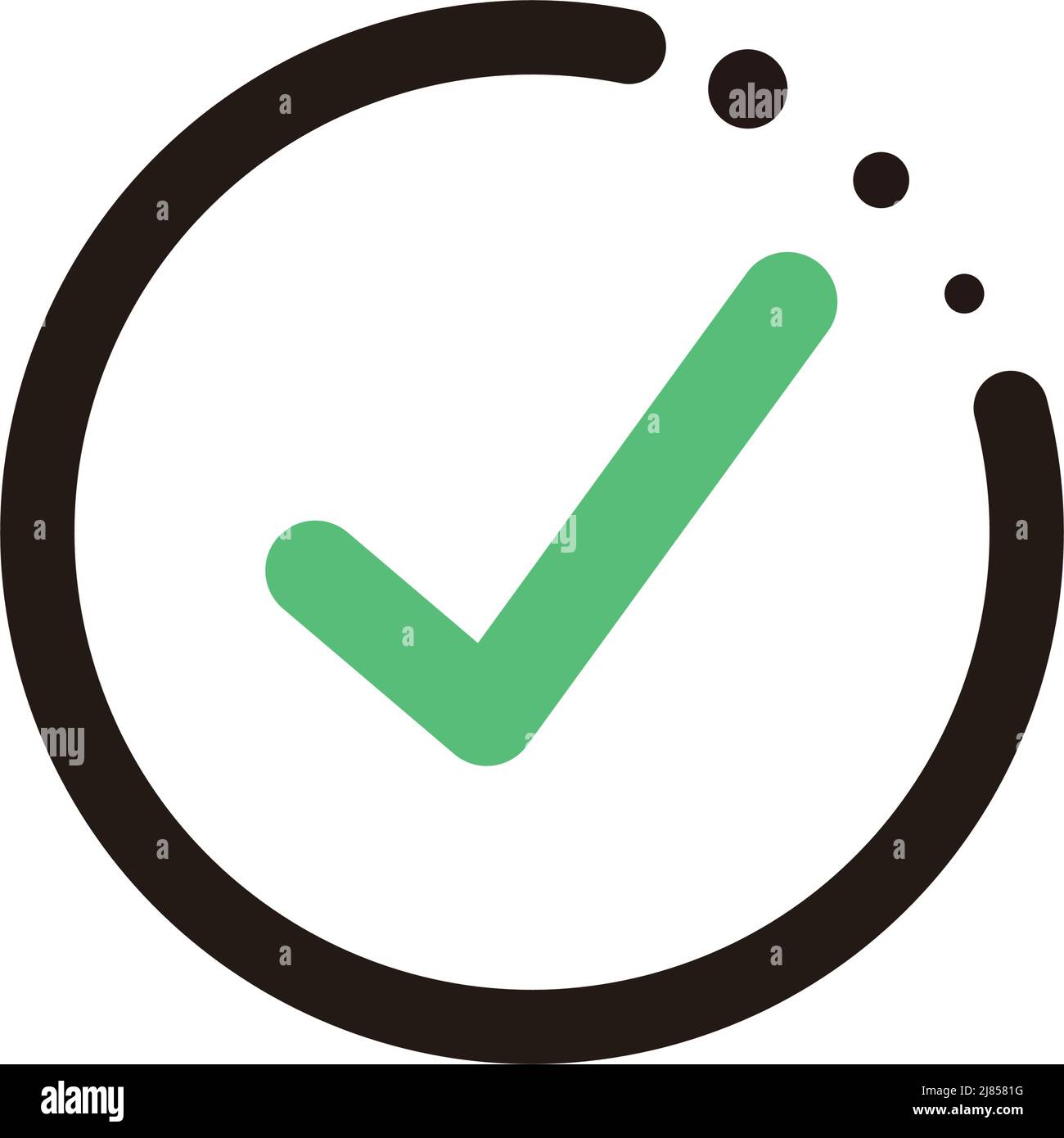 Icône de coche ronde. Vecteur modifiable. Illustration de Vecteur