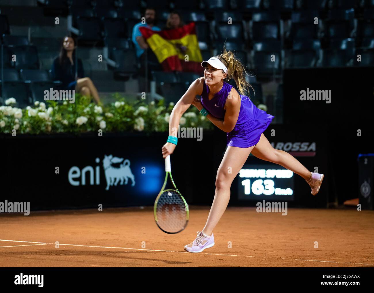 Paula Badosa, d'Espagne, en action contre Aliaksandra Sasnovich, du Bélarus, lors du tournoi de tennis Internazionali BNL d'Italia 2022, Masters 1000, le 11 mai 2022 à Foro Italico à Rome, Italie - photo : Rob Prange/DPPI/LiveMedia Banque D'Images