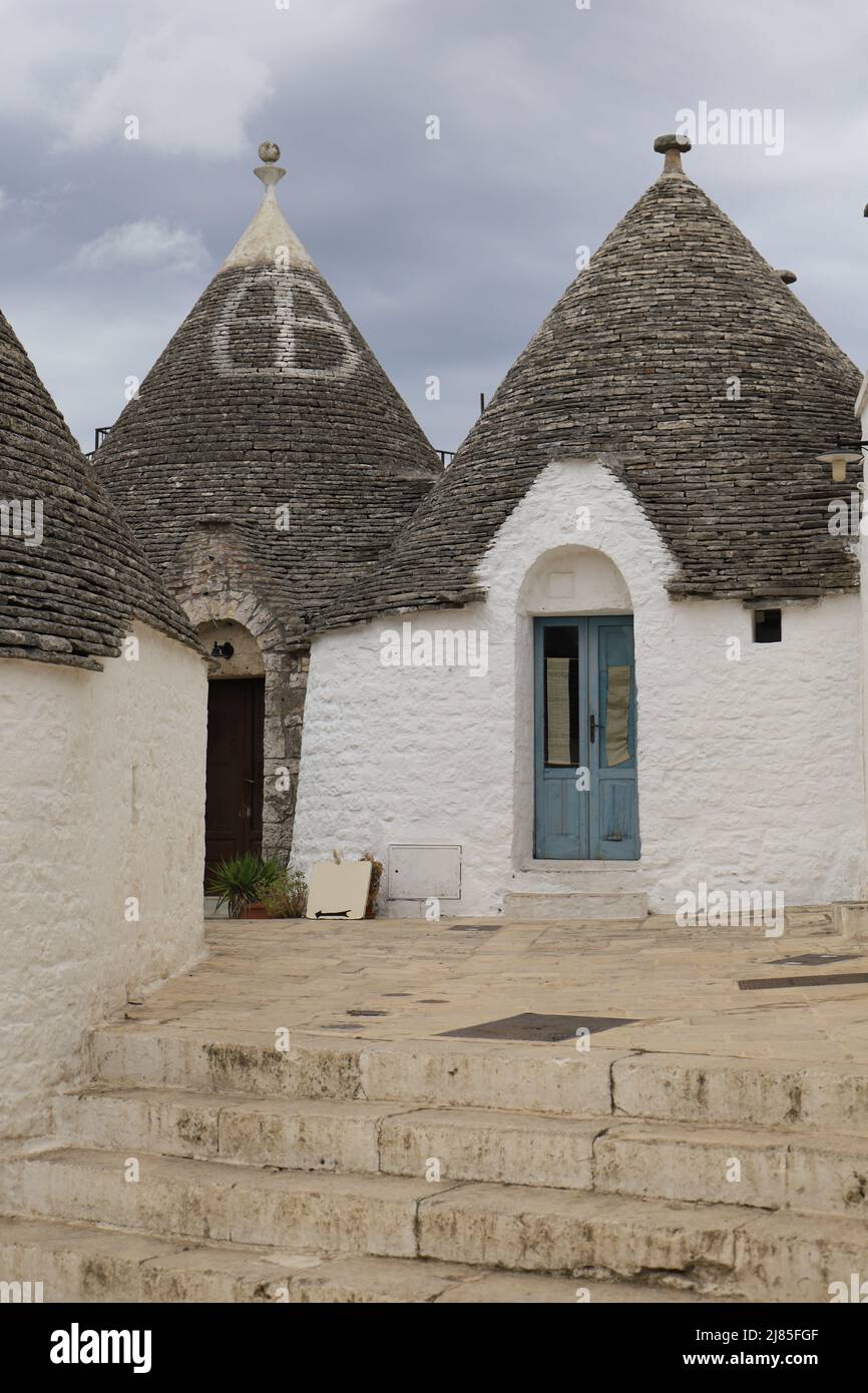 Maisons Trulli à Alberobello, Italie Banque D'Images