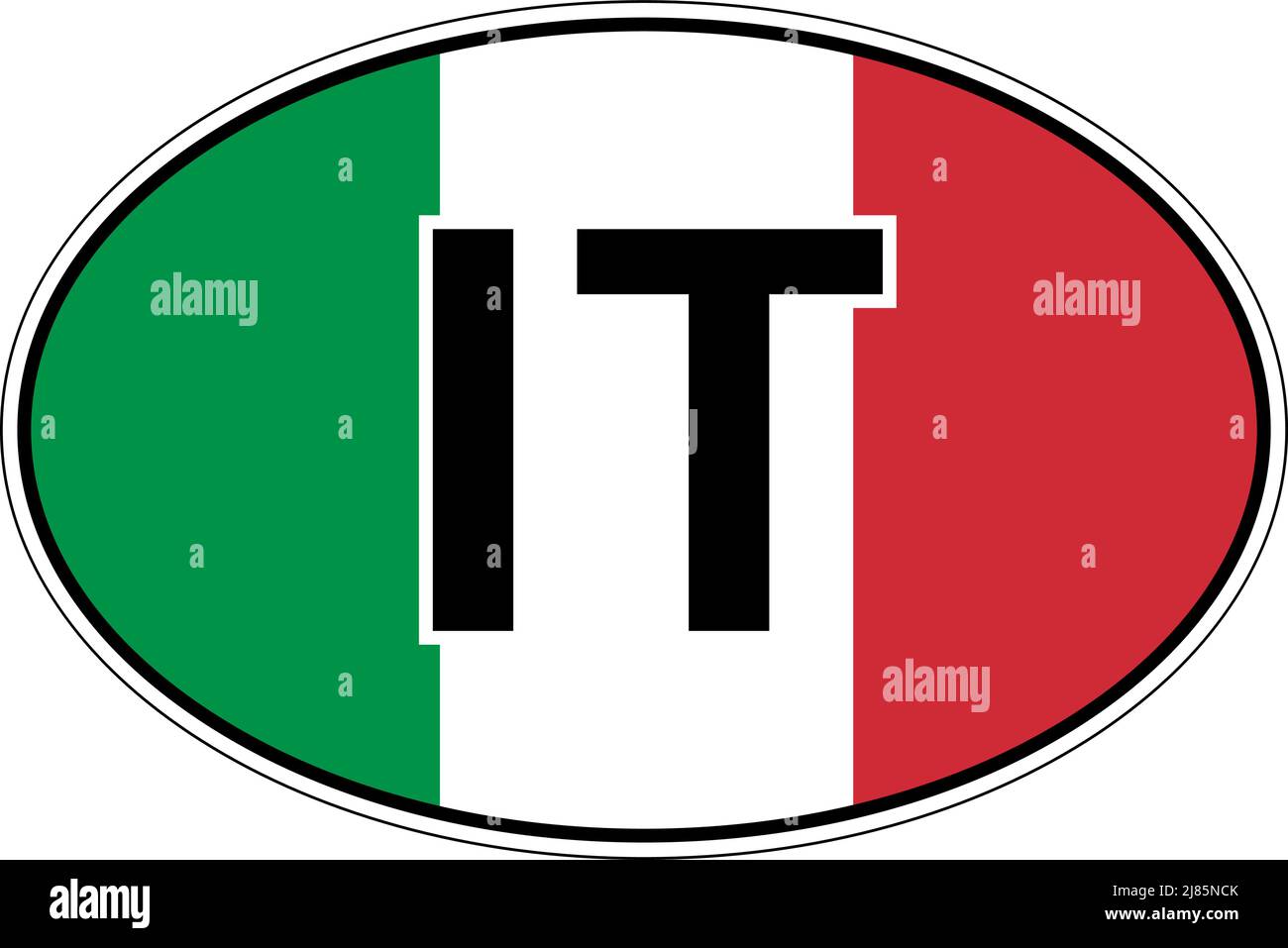 Italie, Italie IT drapeau étiquette auto autocollant, plaque d'immatriculation internationale Illustration de Vecteur
