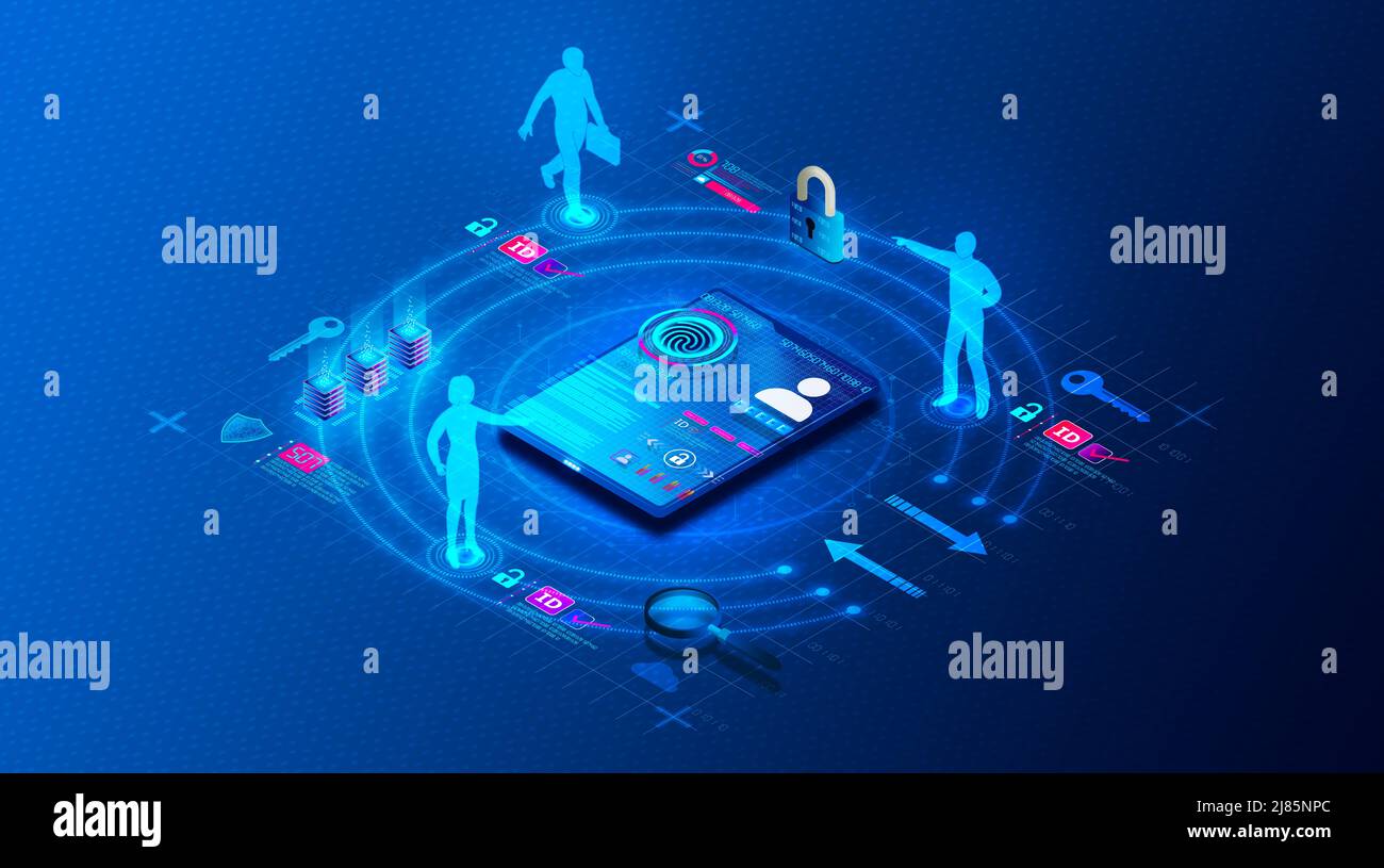Concept de gestion des identités et des accès - IAM et IdAM - nouvelles technologies pour garantir que les utilisateurs appropriés au sein d'un réseau disposent d'un accès approprié à fr Banque D'Images
