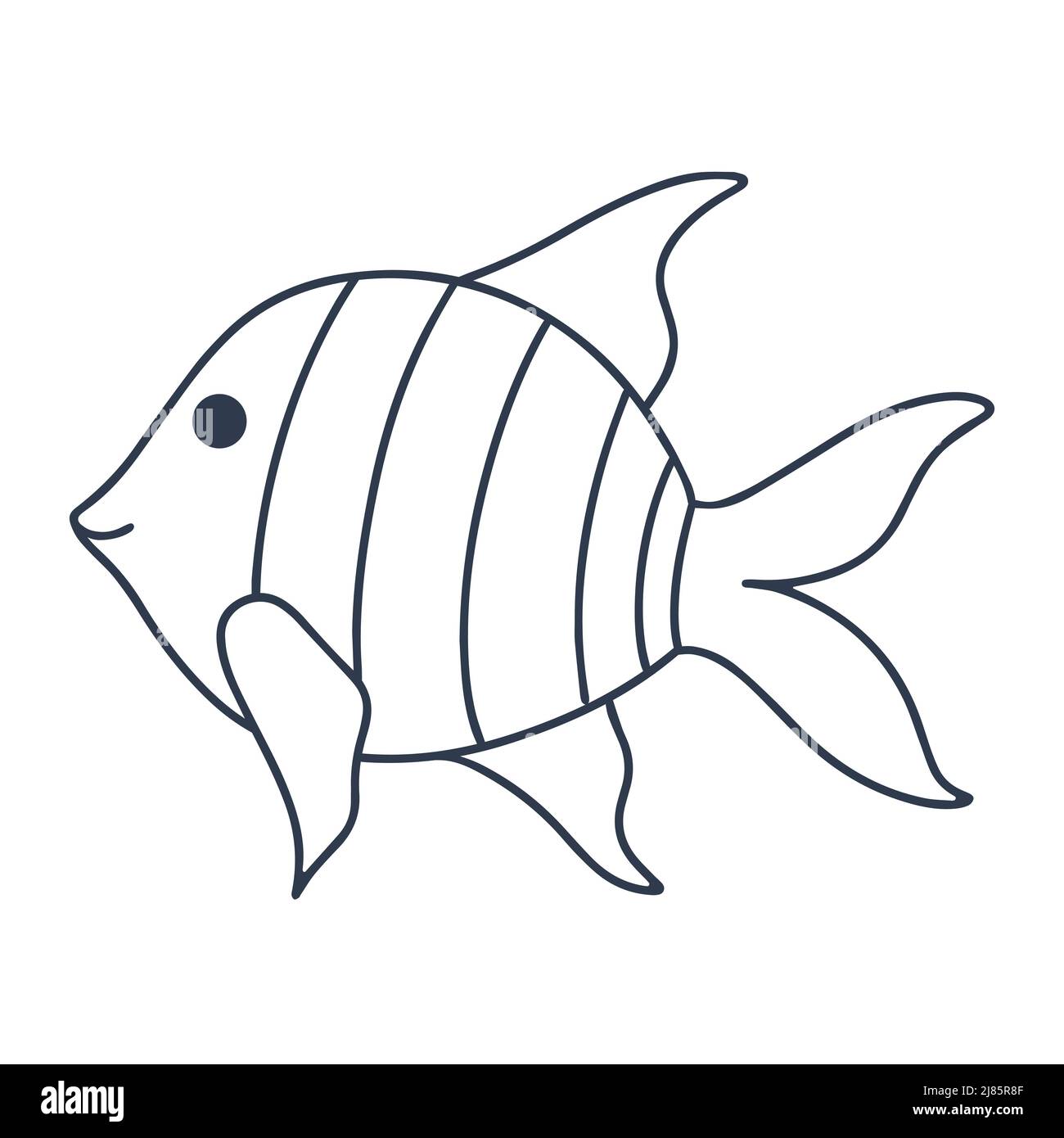 Joli motif poisson à rayures Illustration de Vecteur