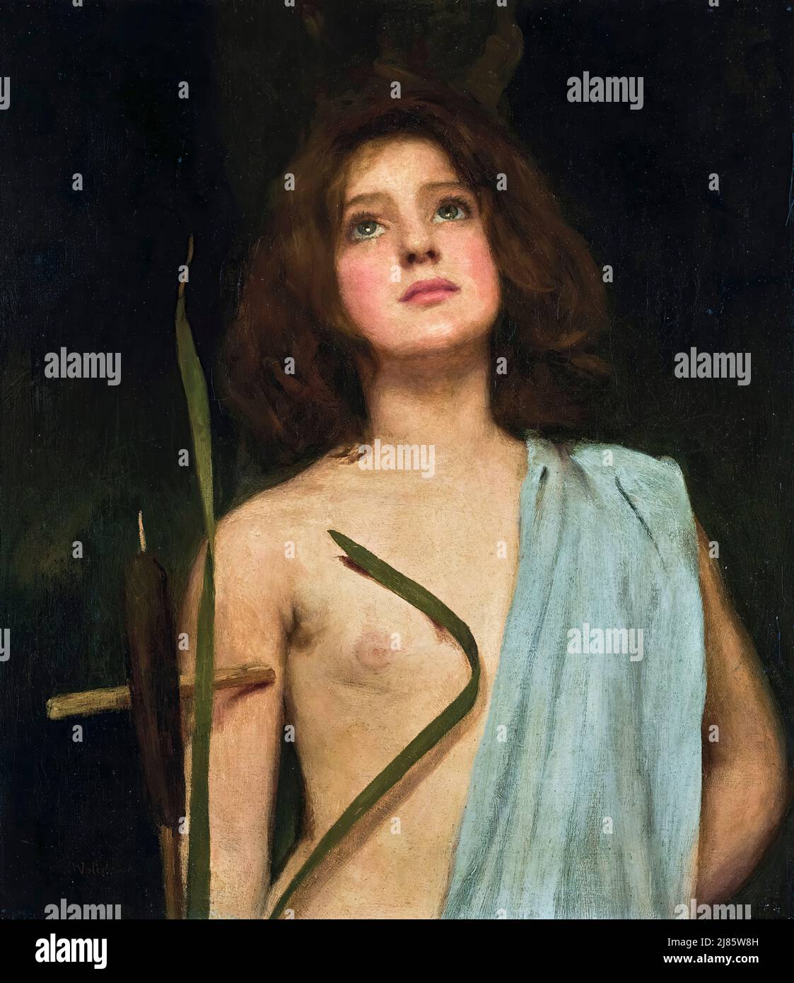 Sainte Jeanne, (Jeanne d'Arc), portrait peint à l'huile sur toile par John William Waterhouse, 1870-1874 Banque D'Images