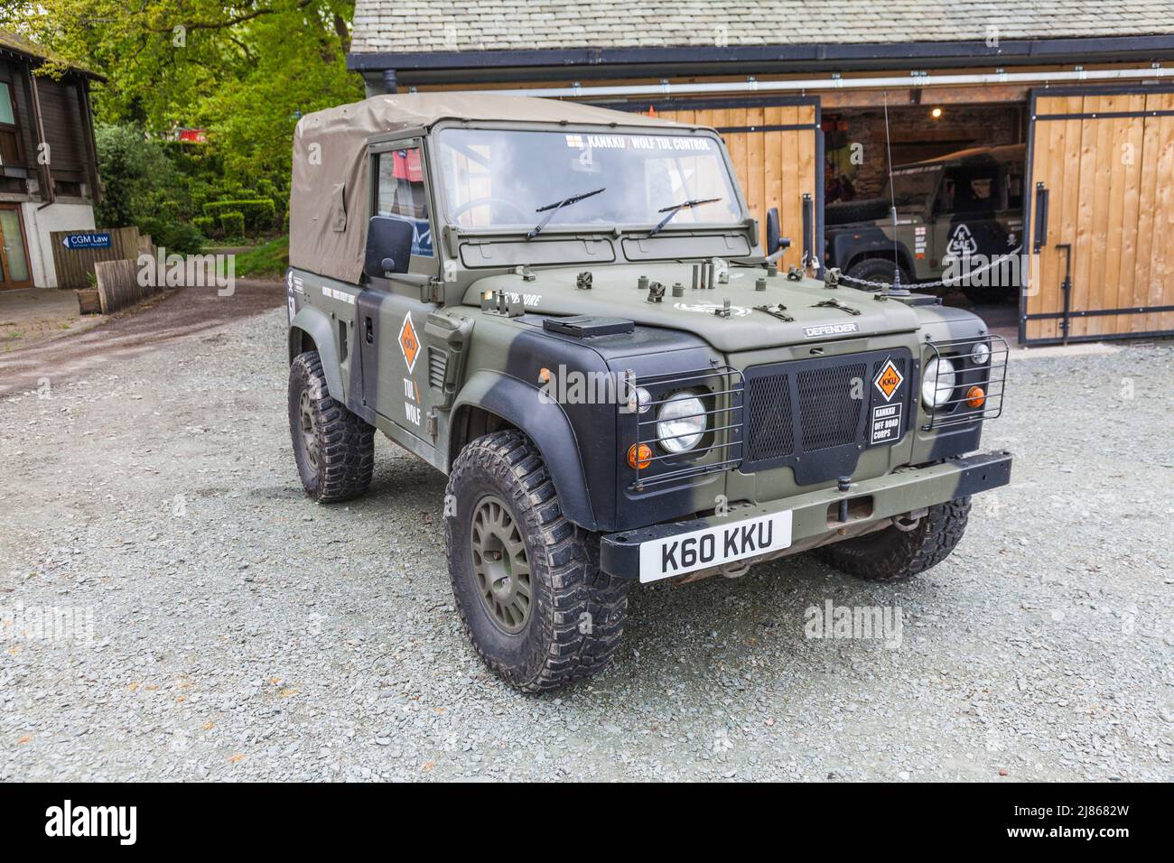 Kankku Off Road Driving Adventure et ses véhicules Landrover à Windermere dans le Lake District, Angleterre, Royaume-Uni Banque D'Images