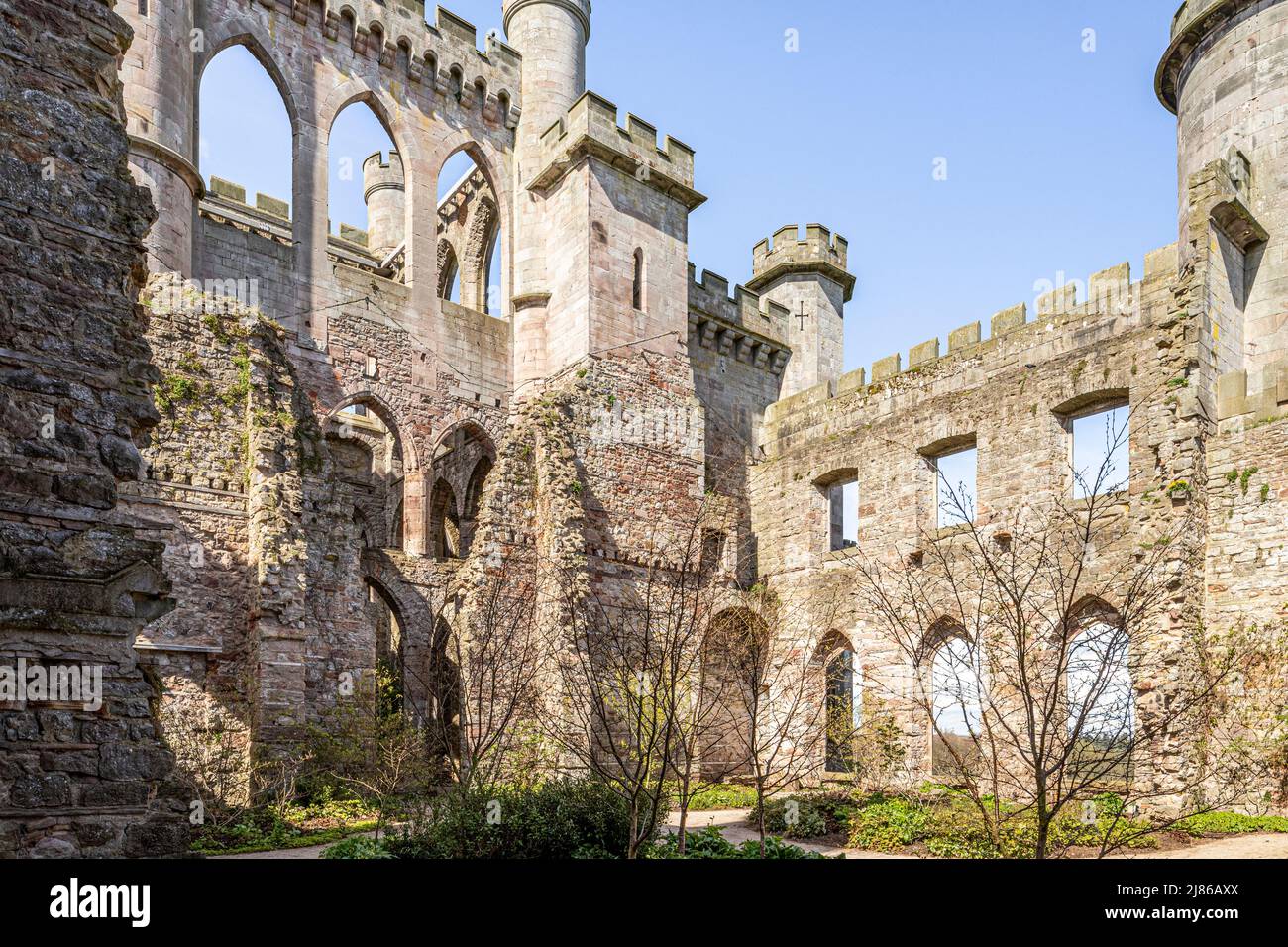 Château de Lowther dans le parc national de English Lake District près de Penrith, Cumbria, Angleterre Banque D'Images
