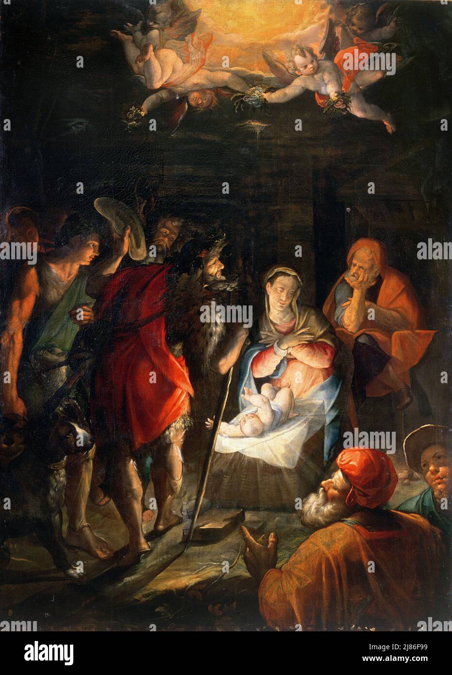 Saint François recevant le Stigmata (panel) par Scorel, Jan van (1495-1562); Palazzo Pitti, Florence, Italie; Netherlandish, non protégé par copyright. Banque D'Images