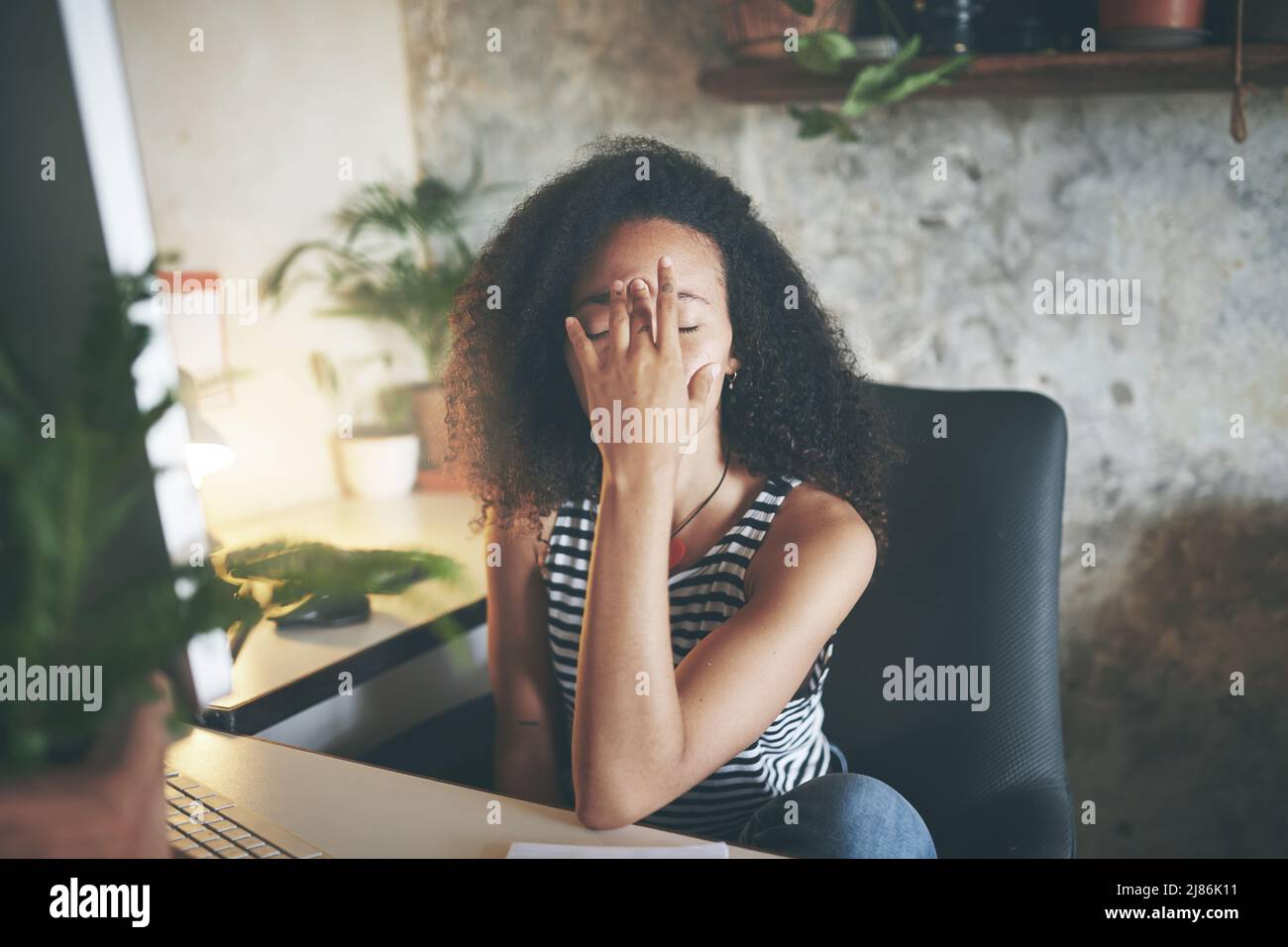 Ma tête me tue - stock photo Banque D'Images