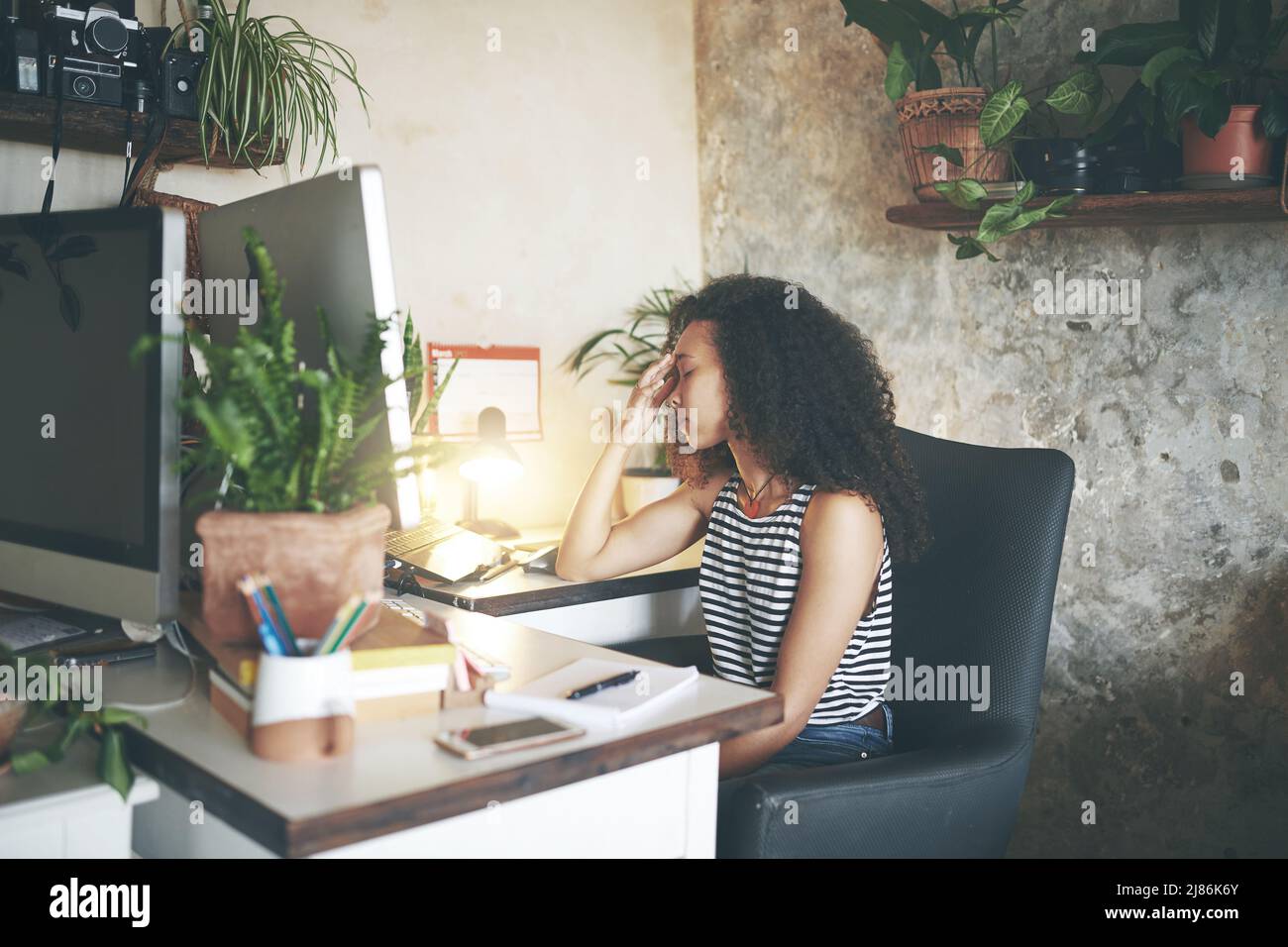Ma tête me tue - stock photo Banque D'Images
