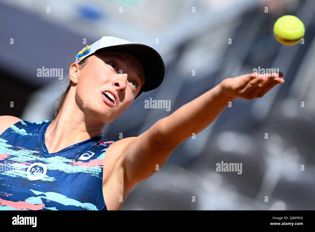 Rome, Italie. 13th mai 2022. IGA Swiatek (POL) lors des quarts de finale  contre Bianca Andreescu (CAN) du tournoi WTA Master 1000 Internazionali BNL  d'Italia à Foro Italico le 13 mai 2022