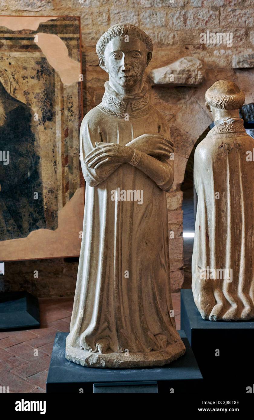 S. Mariano - marmo - Maestro della cerchia di Arnolfo di Cambio - XIV secolo - Gubbio (PG) ,Italia, Museo Diocesano Banque D'Images