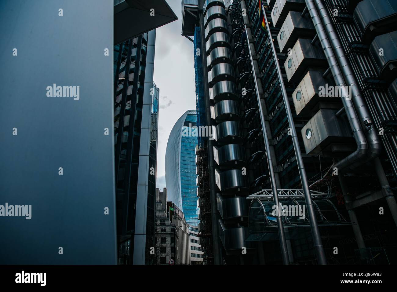 Lloyd's de Londres avec 20 Fenchurch Street (Walkie-Talkie) en arrière-plan, Londres Banque D'Images