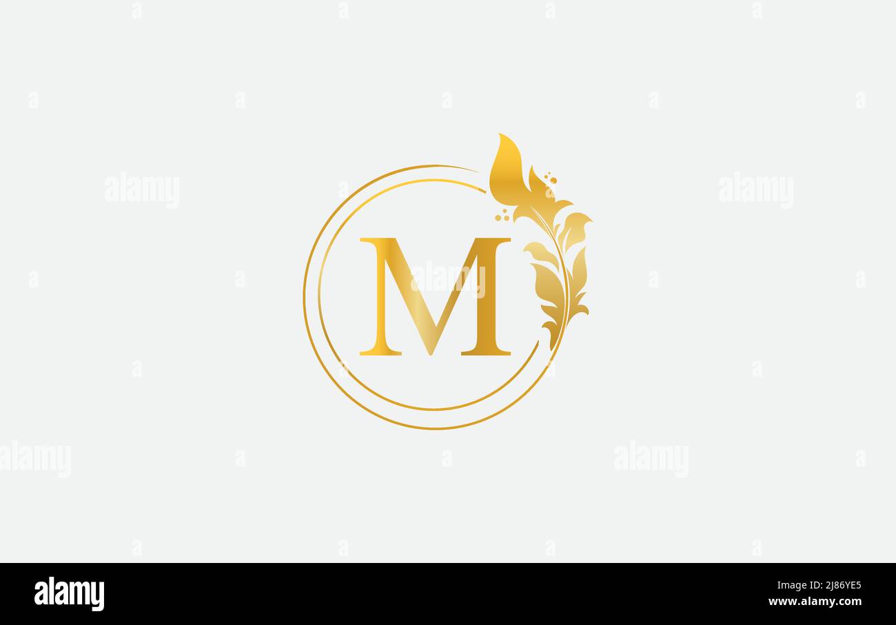 Motif vectoriel du logo Golden Leaf and Circle. Motif vectoriel de beauté dorée et d'affaires et de lettres Illustration de Vecteur