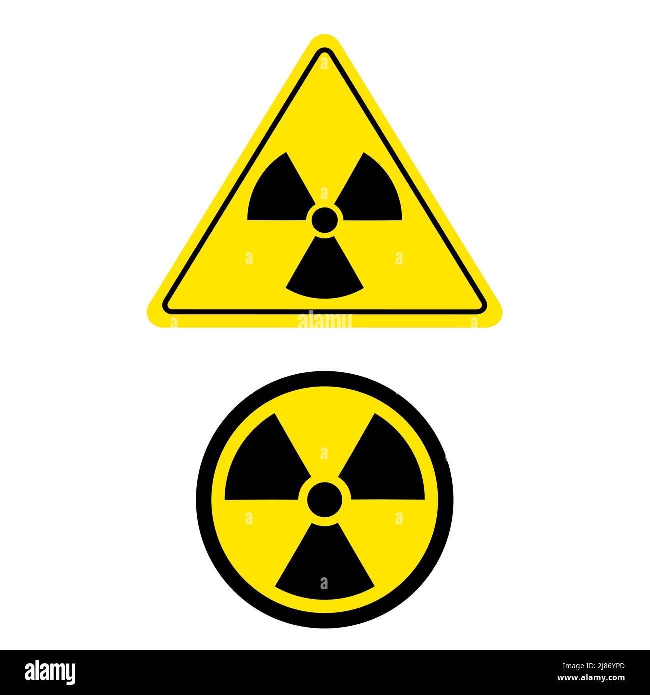 Signes de rayonnement jaune et noir Illustration de Vecteur