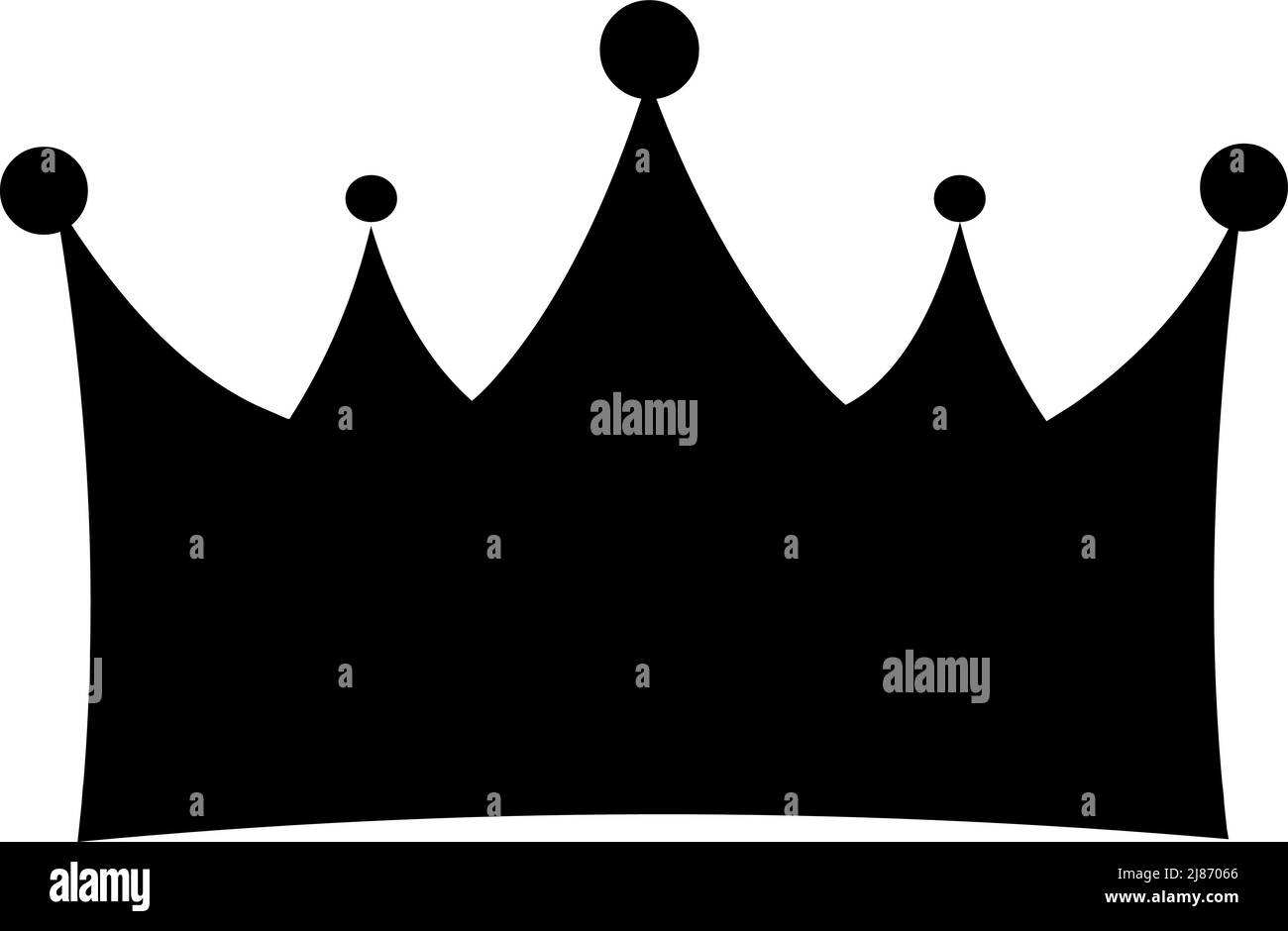 Illustration vectorielle de couleur noire représentant une couronne de grand ou de grand lit Illustration de Vecteur