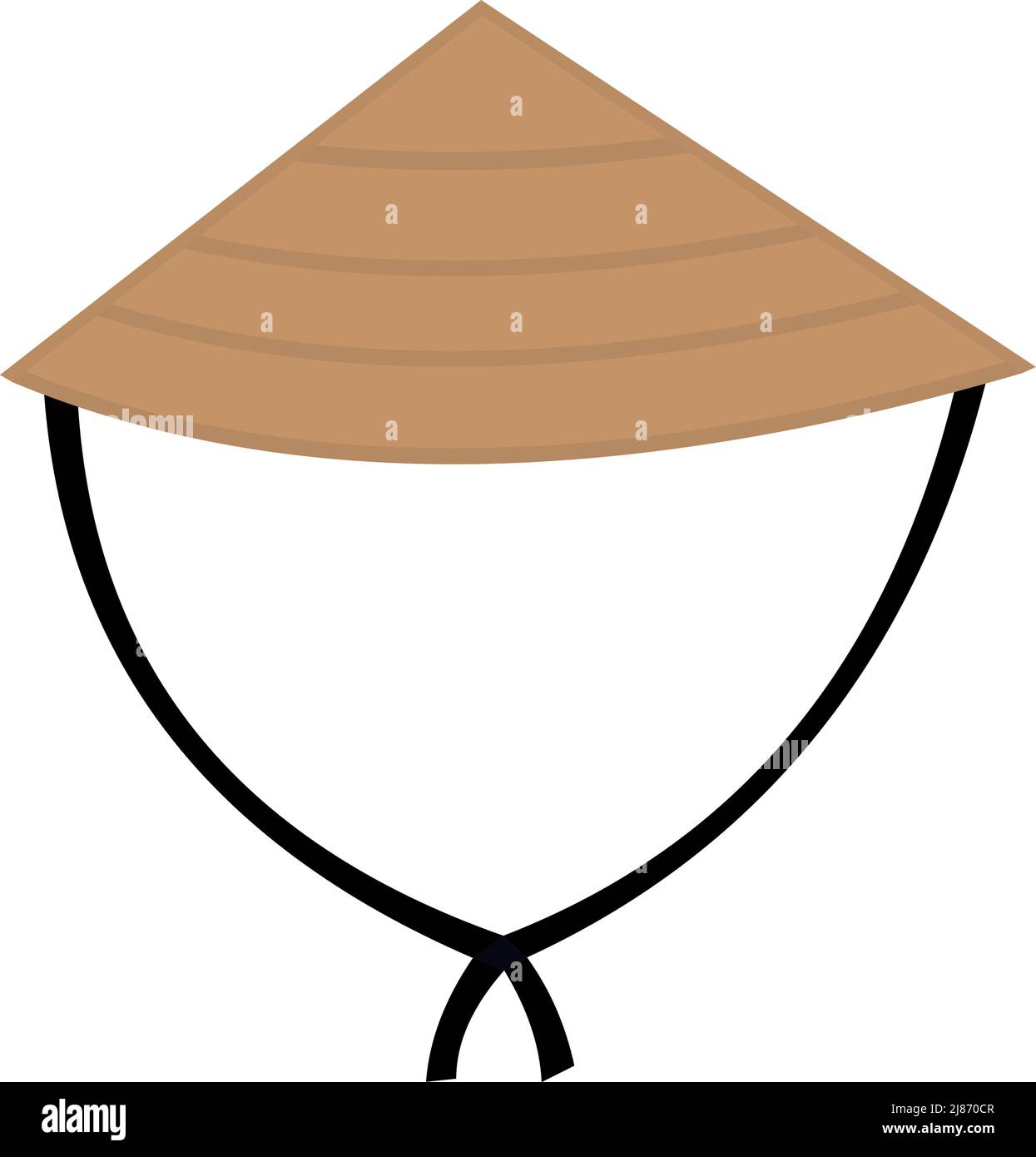 Illustration vectorielle d'un chapeau chinois traditionnel de forme conique Illustration de Vecteur