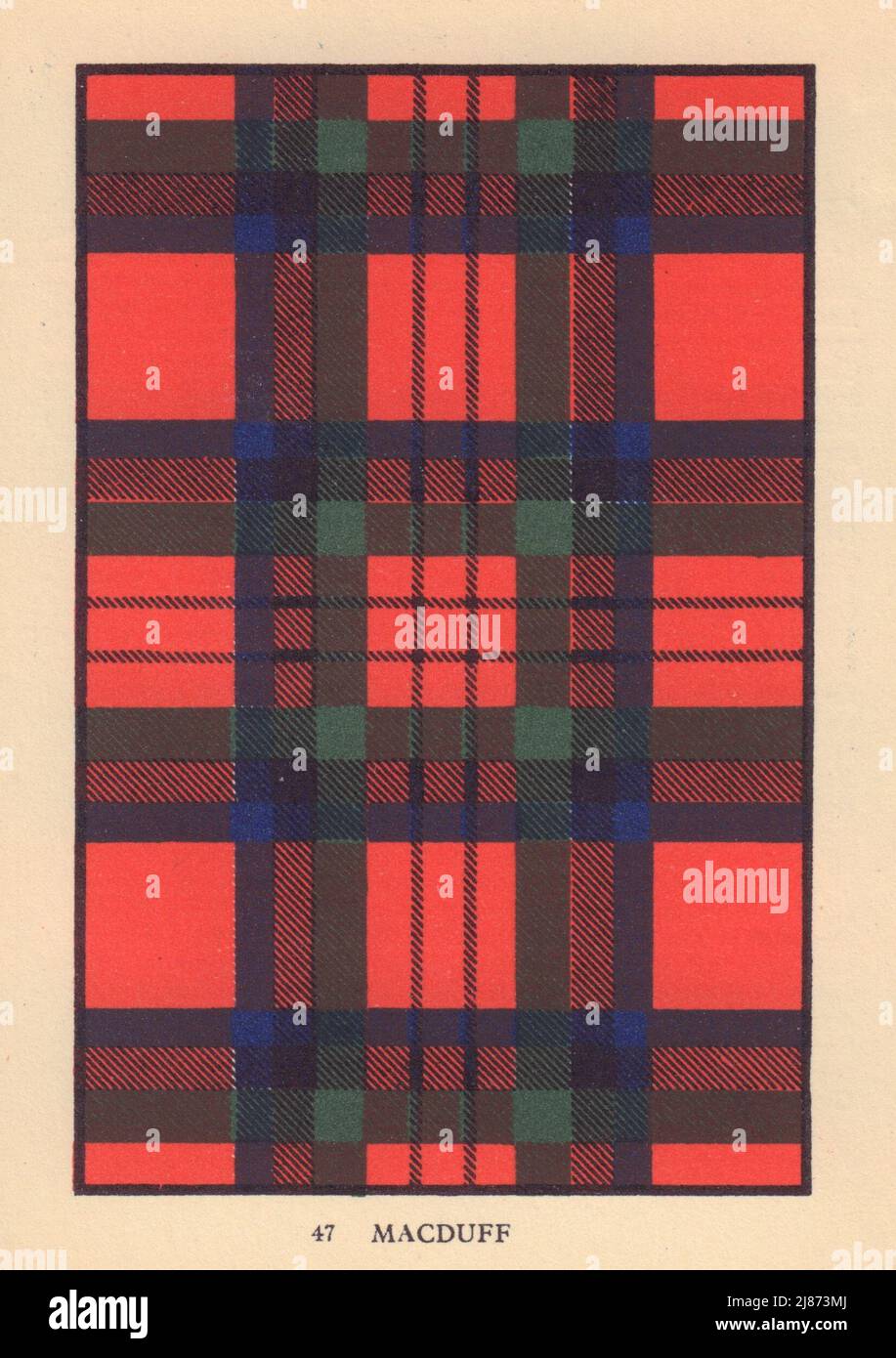 Macduff. Tartan écossais Clan. PETITE photo 8 x 11,5 cm 1937 Old vintage Print Banque D'Images