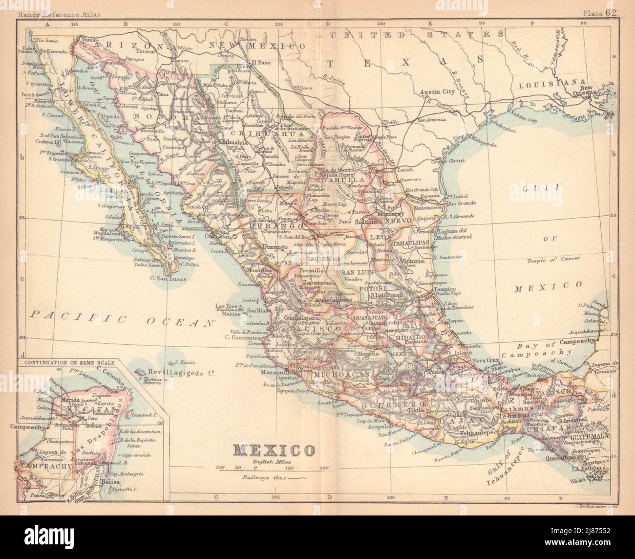 Carte Ancienne Du Mexique 1931 – Reproduction Vintage Prête à Encadrer – Ted's Vintage Art