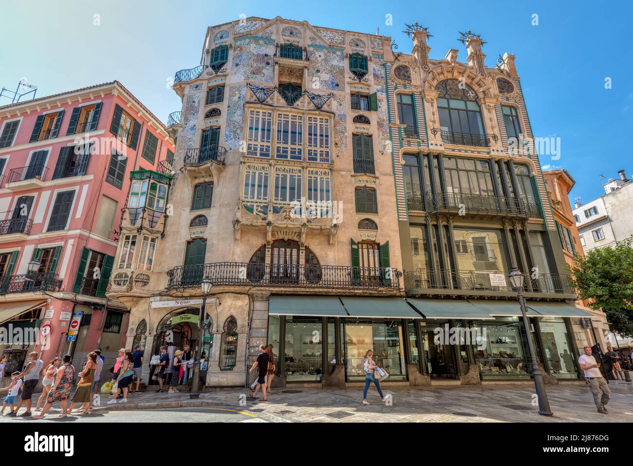 Immeuble historique CAN Forteza Rey art nouveau dans la vieille ville, Palma, Majorque Banque D'Images