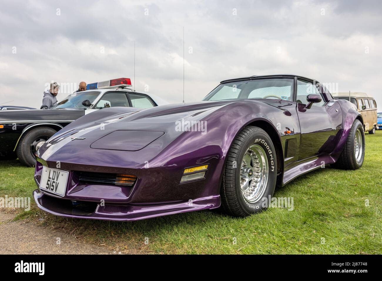 Corvette 1979 de Chevrolet « LDV 515V » exposée au Scramble d'avril qui s'est tenu au Bicester Heritage Centre le 23rd avril 2022 Banque D'Images