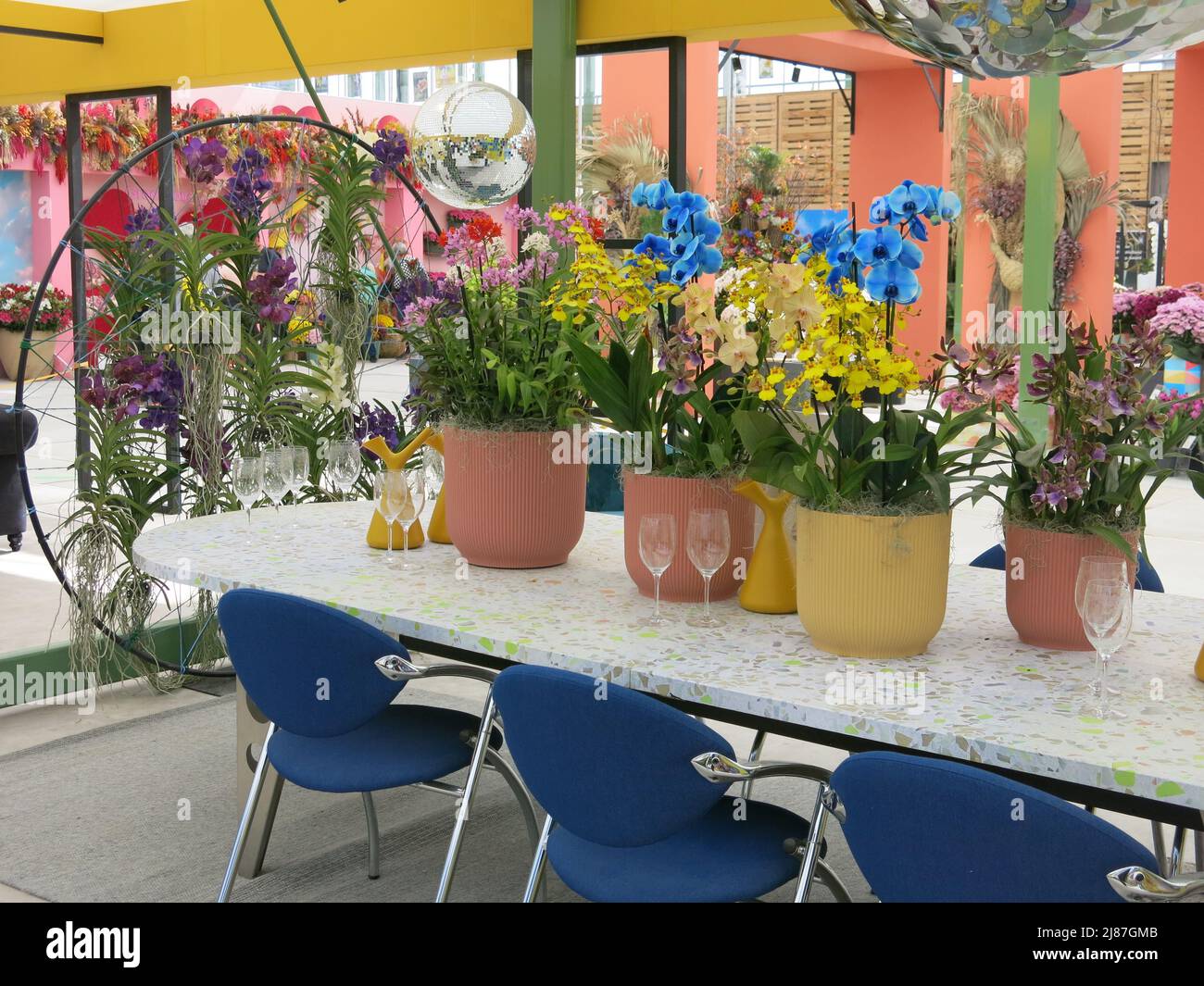 Des expositions florales spectaculaires dans la Maison verte sur l'avenue Hortus, une célébration de toutes choses créatives et botaniques: Floriade Expo 2022. Banque D'Images