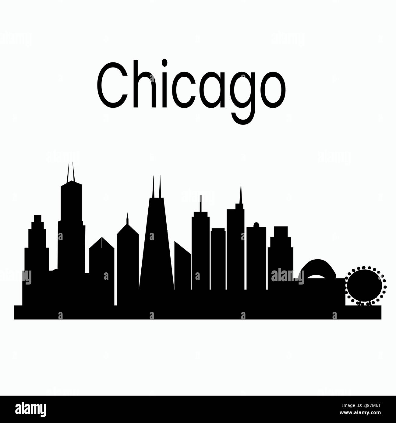 City Skyline Chicago USA Illustration de Vecteur