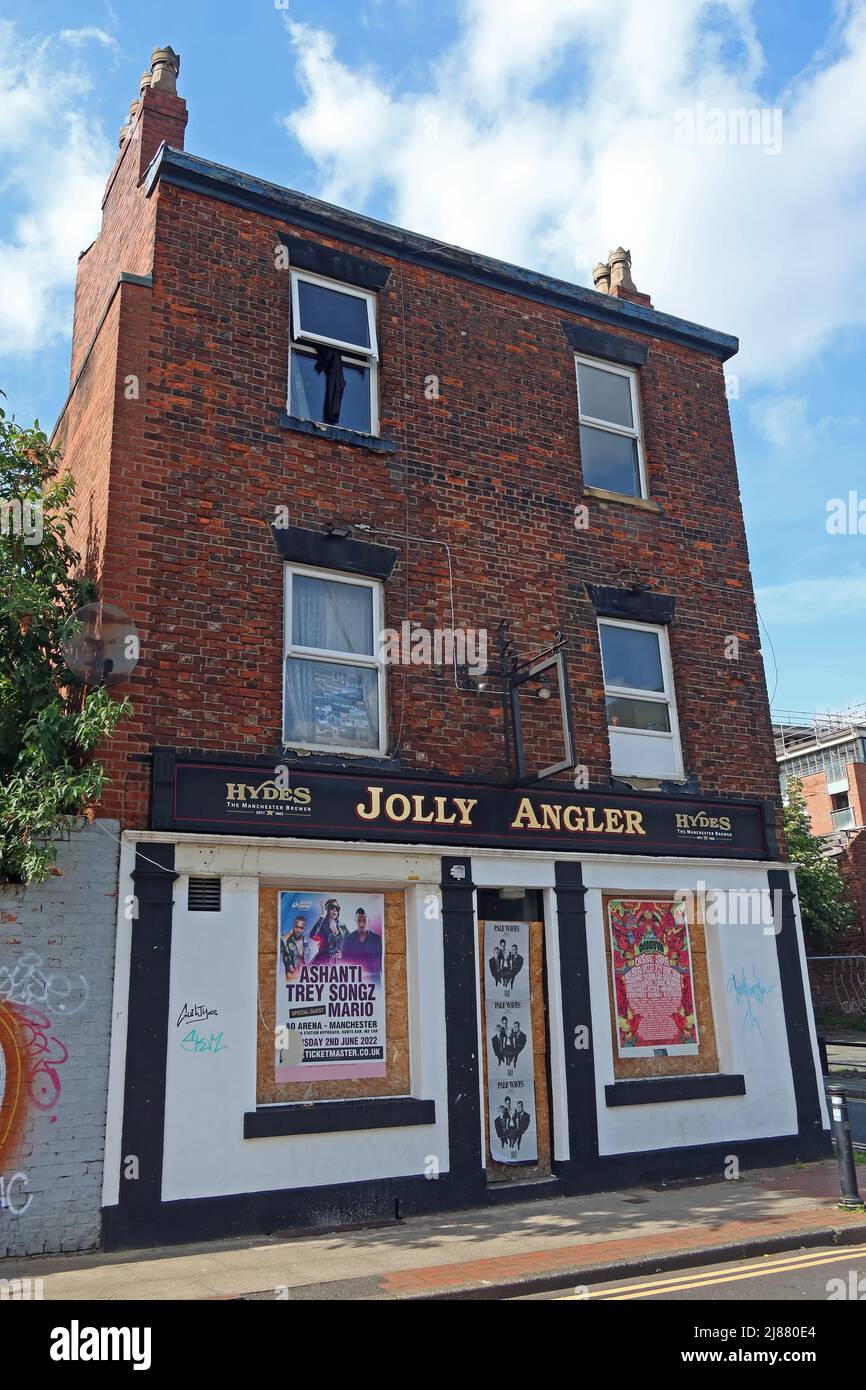 Hydes Brewery Jolly Angler, 47 Ducie St, Northern Quarter, Manchester, Angleterre, Royaume-Uni, M1 2JW - fermé et en danger de démolition Banque D'Images