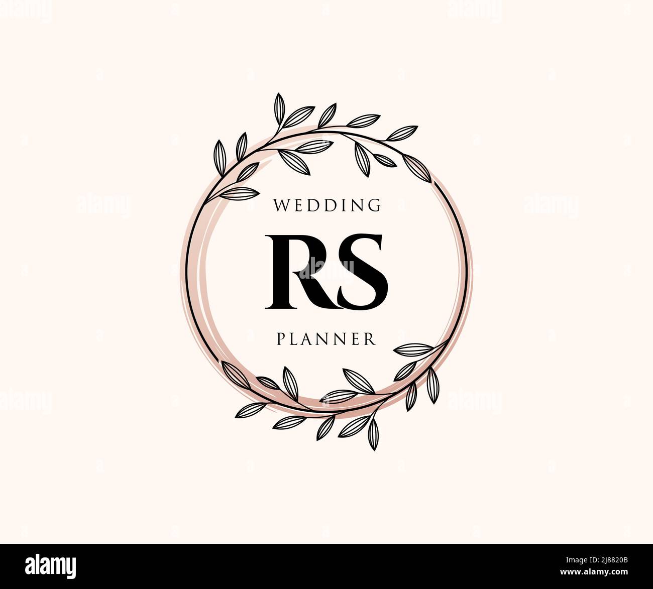 RS initiales lettre mariage monogramme collection logos, dessin à la main moderne minimaliste et modèles floraux pour cartes d'invitation, Save the Date, élégant Illustration de Vecteur