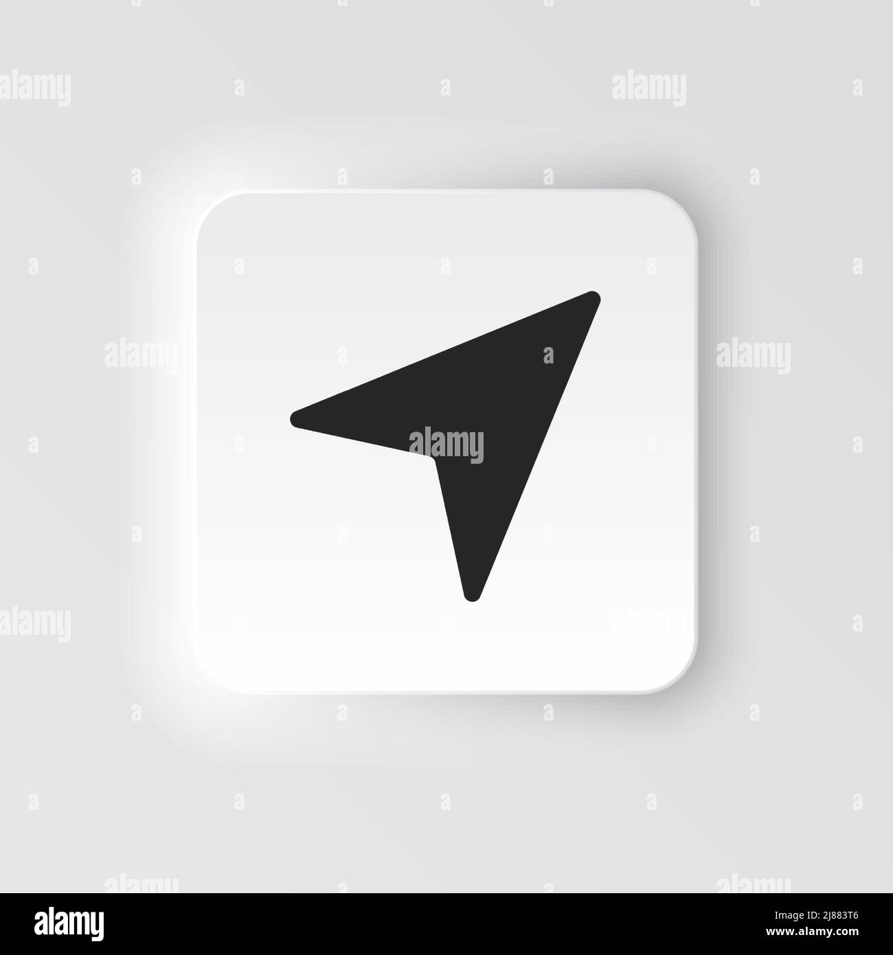 Curseur d'icône de bouton rectangulaire. Bandeau de boutons interface de badge rectangulaire pour l'illustration d'applications de style néomorphe sur fond blanc Illustration de Vecteur