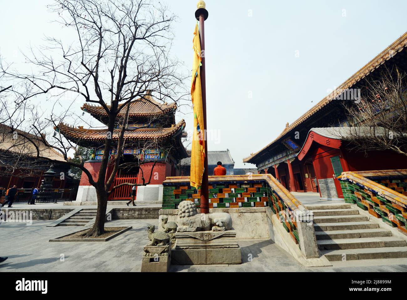 Le beau Temple des Lamas à Beijing, en Chine. Banque D'Images