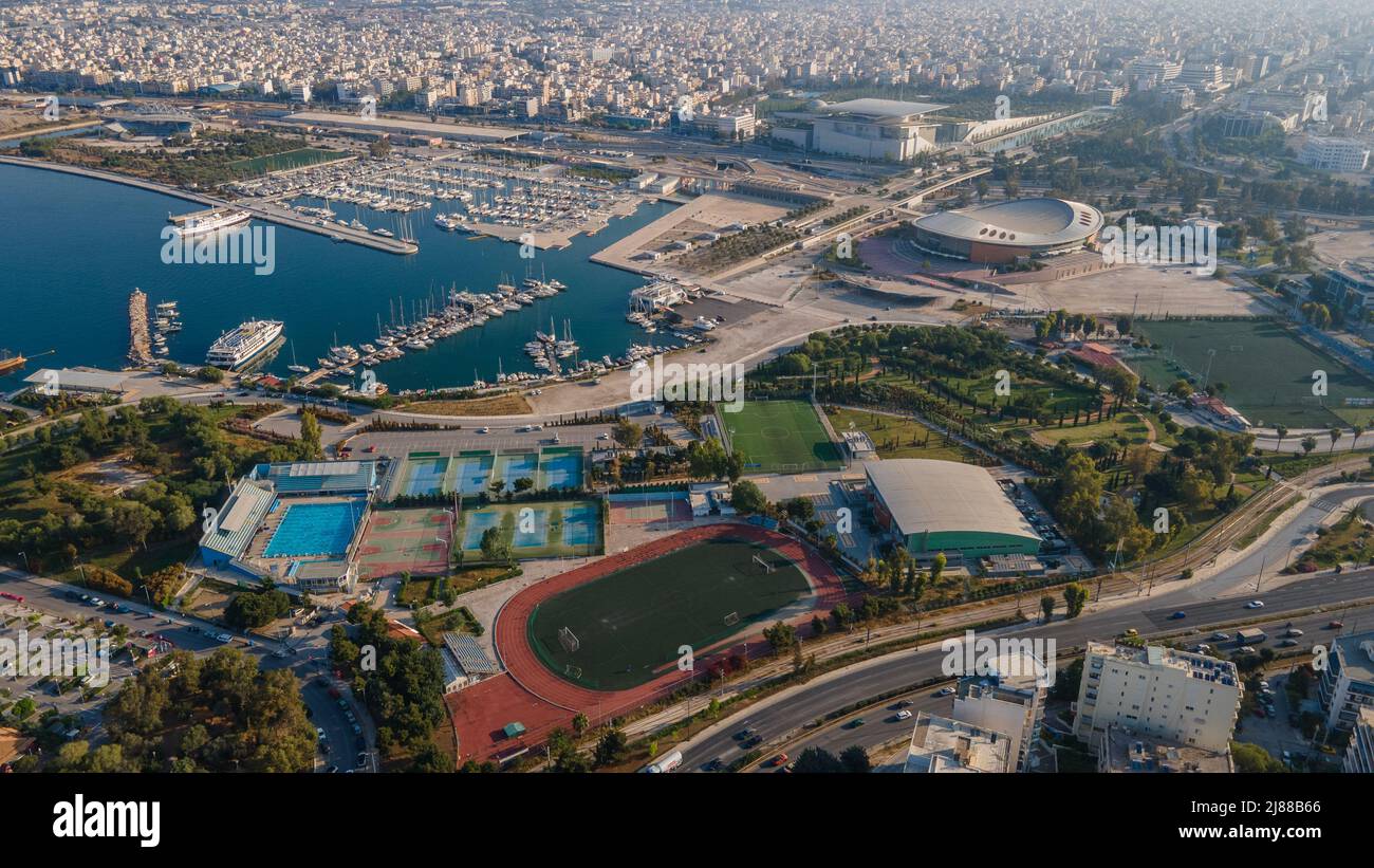 Marina floisvou et les environs, Palaio Faliro, Athènes, Grèce Banque D'Images