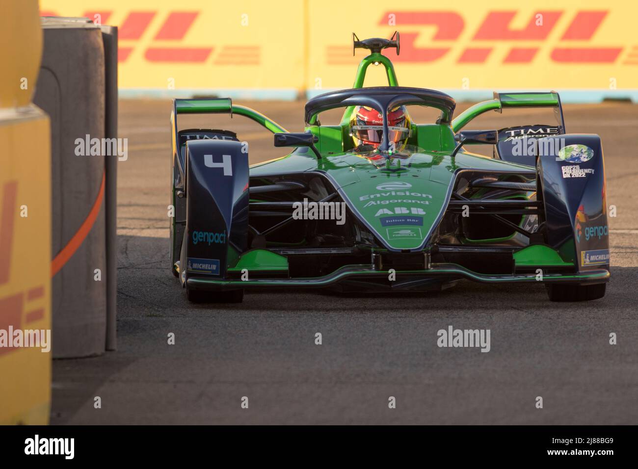 Berlin, Allemagne, 14th mai 2022. 2022 Shell recharge Berlin E-Prix, Round 7 du Championnat du monde de Formule E de la FIA ABB 2021-22, circuit de l'aéroport de Tempelhof à Berlin, Allemagne photo: #4 Robin FRIJNS (NLD) d'Envision Racing lors de la première session d'entraînement © Piotr Zajac/Alay Live News Banque D'Images