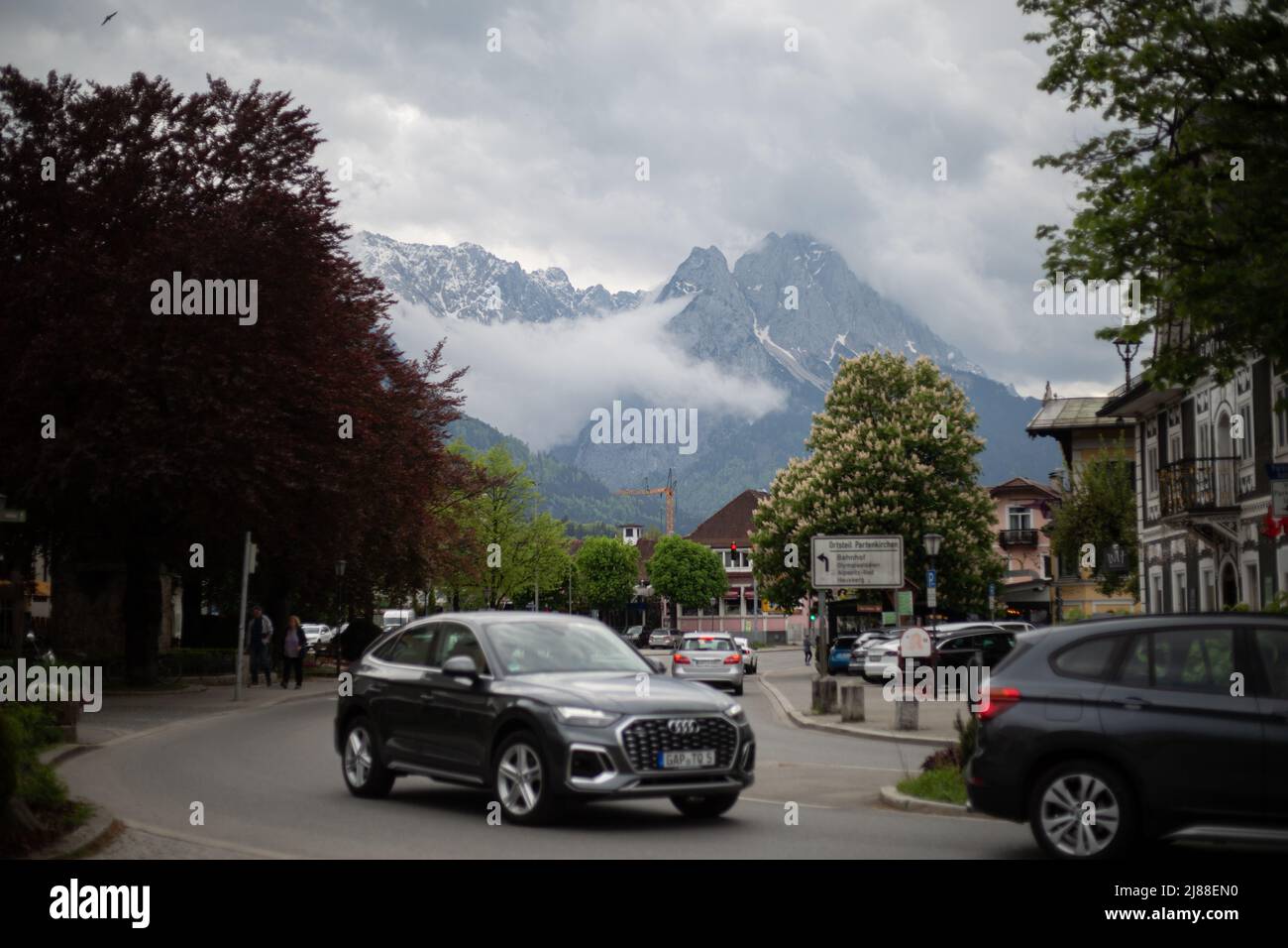 Zone piétonne. Garmisch-Partenkirchen est depuis des mois en préparation à la réunion de G7 du 13 mai 2022. La réunion de G7 aura lieu à Schloss Elmau, près de Garmisch-Patenkirchen, du 26 juin au 28 2022 juin. (Photo par Alexander Pohl/Sipa USA) Banque D'Images