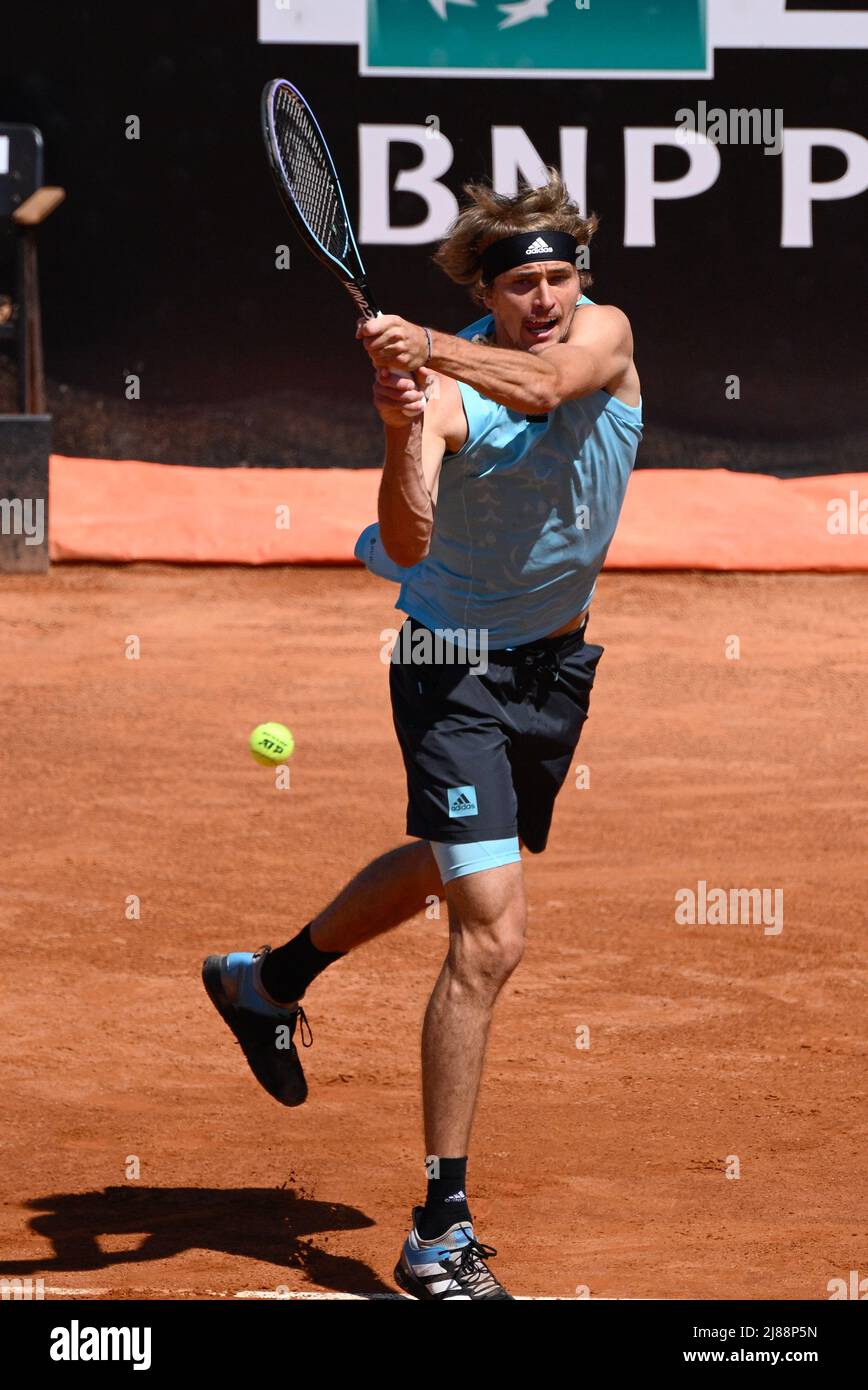 Alexander Zverev (GER) lors des quarts de finale contre Cristian Garin (CHI) du tournoi ATP Master 1000 Internazionali BNL d'Italia à Foro IT Banque D'Images